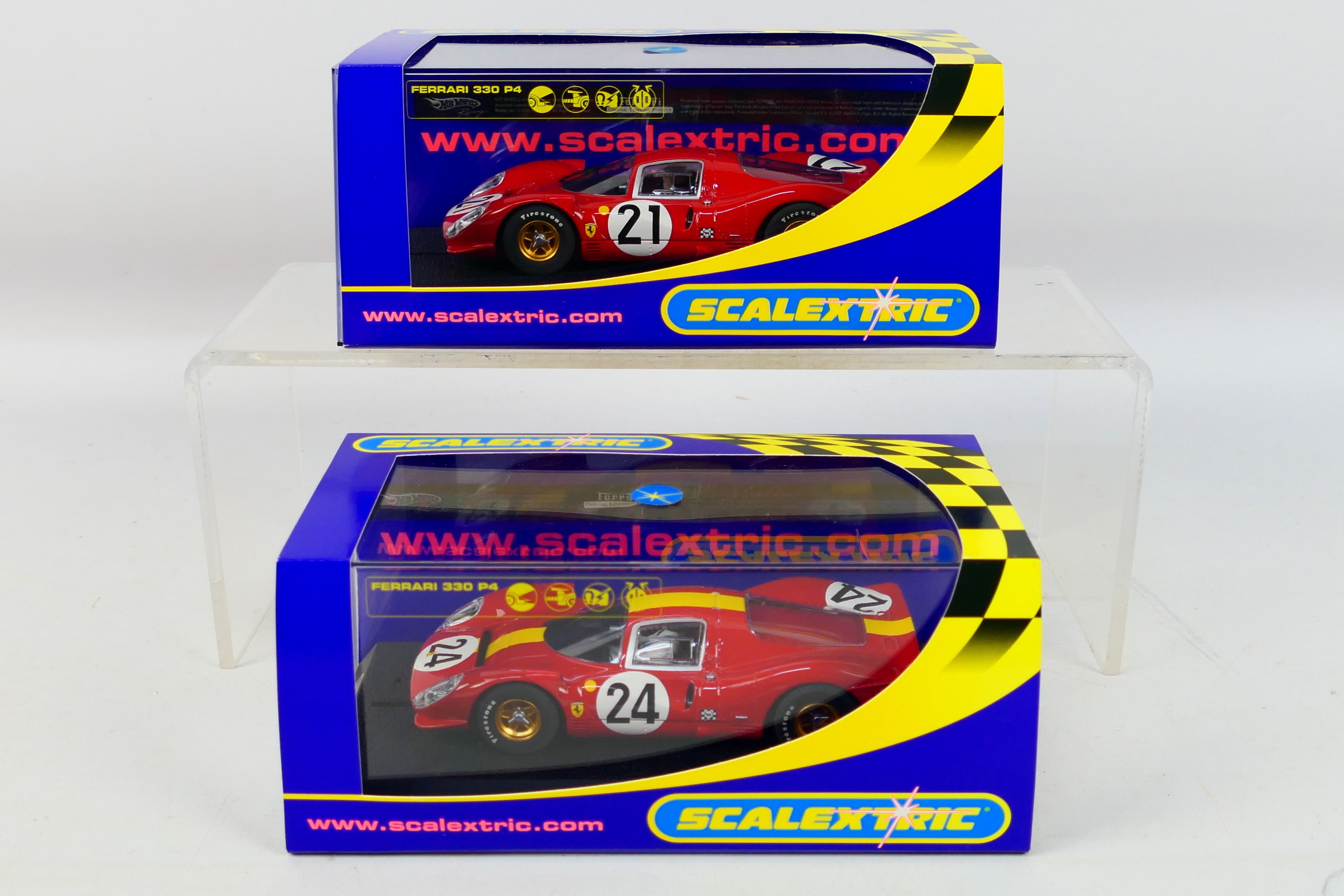 Scalextric - Two boxed Scalextric Ferrari 330 P4 slot cars.