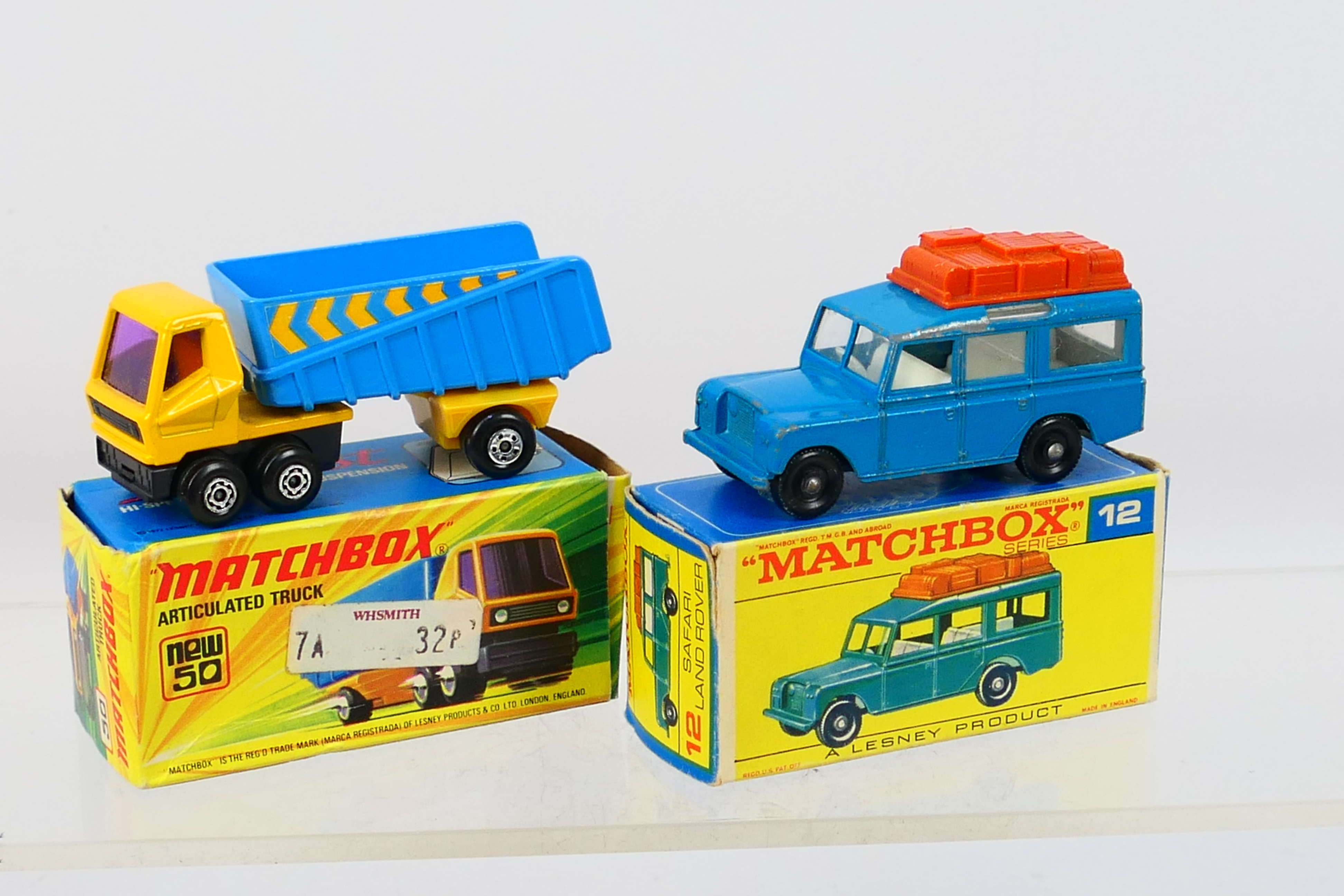Matchbox - 4 x boxed models, Dodge Stake Truck # 4, Land Rover Safari # 12, - Image 2 of 3