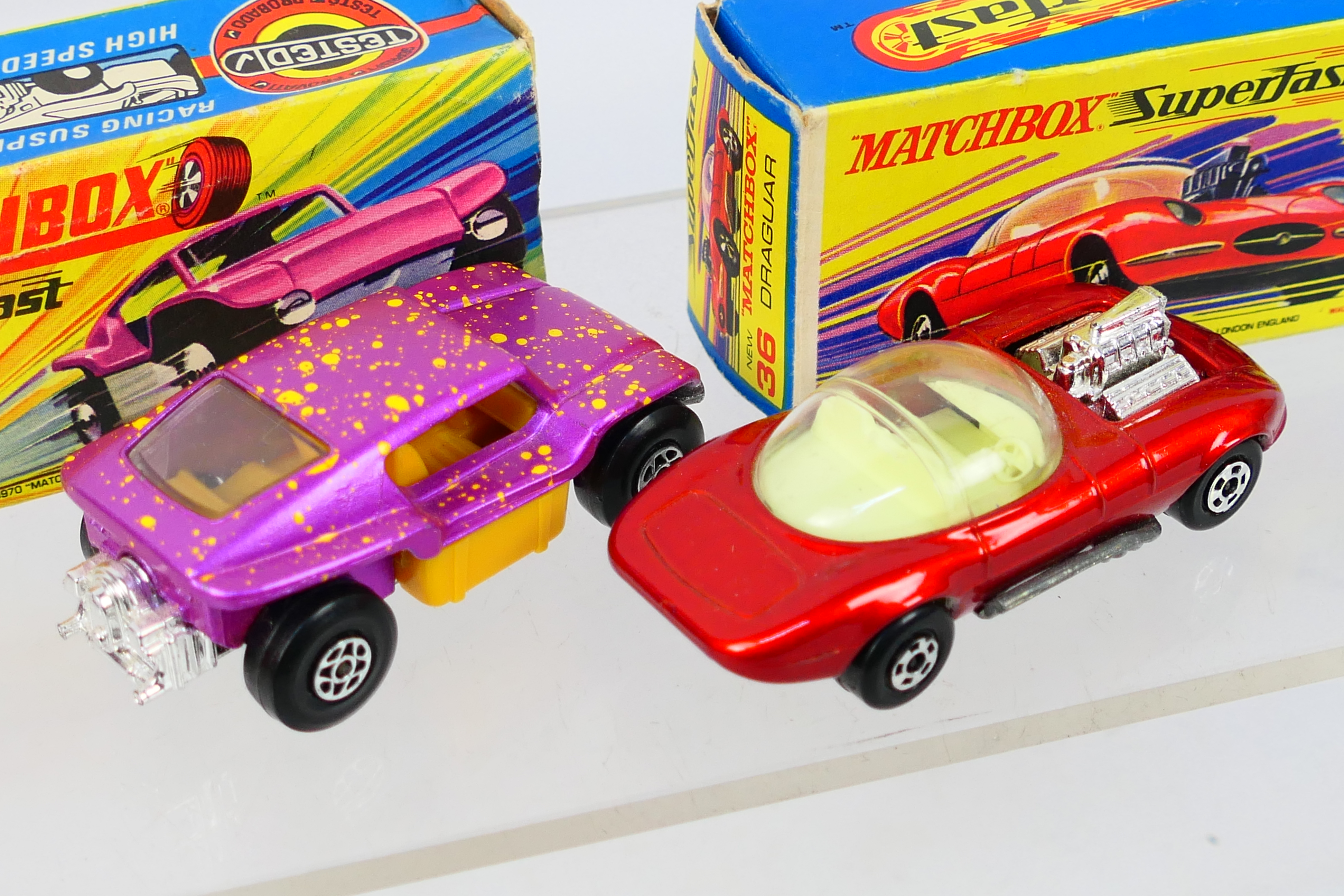 Matchbox - Superfast - 2 x boxed models, Beach Buggy # 30 and Draguar # 36. - Image 4 of 5