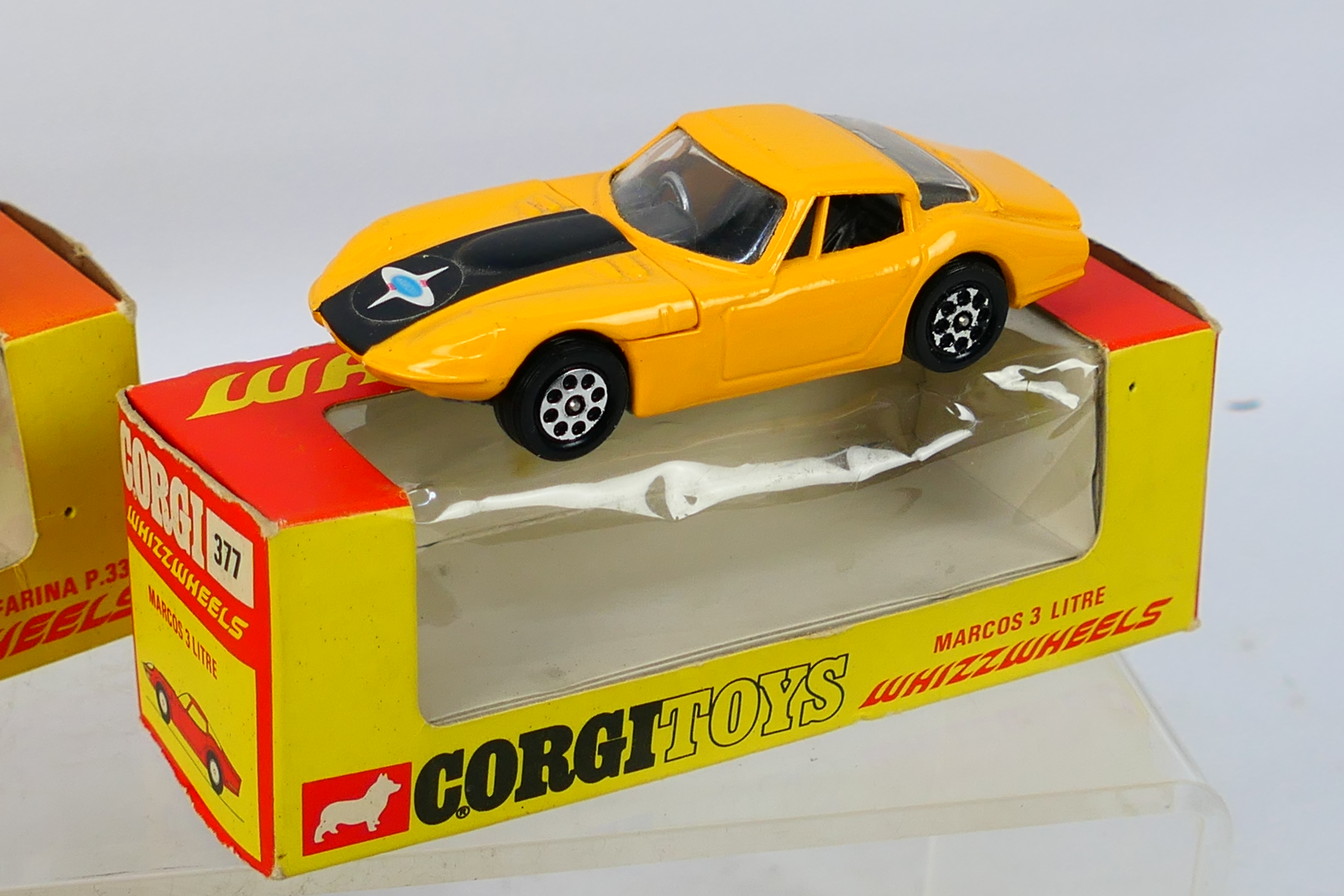 Corgi - 3 x boxed models, Marcos 3 Litre # 377, Alfa Romeo P.33 # 380 and Porsche 917 # 385. - Image 7 of 8