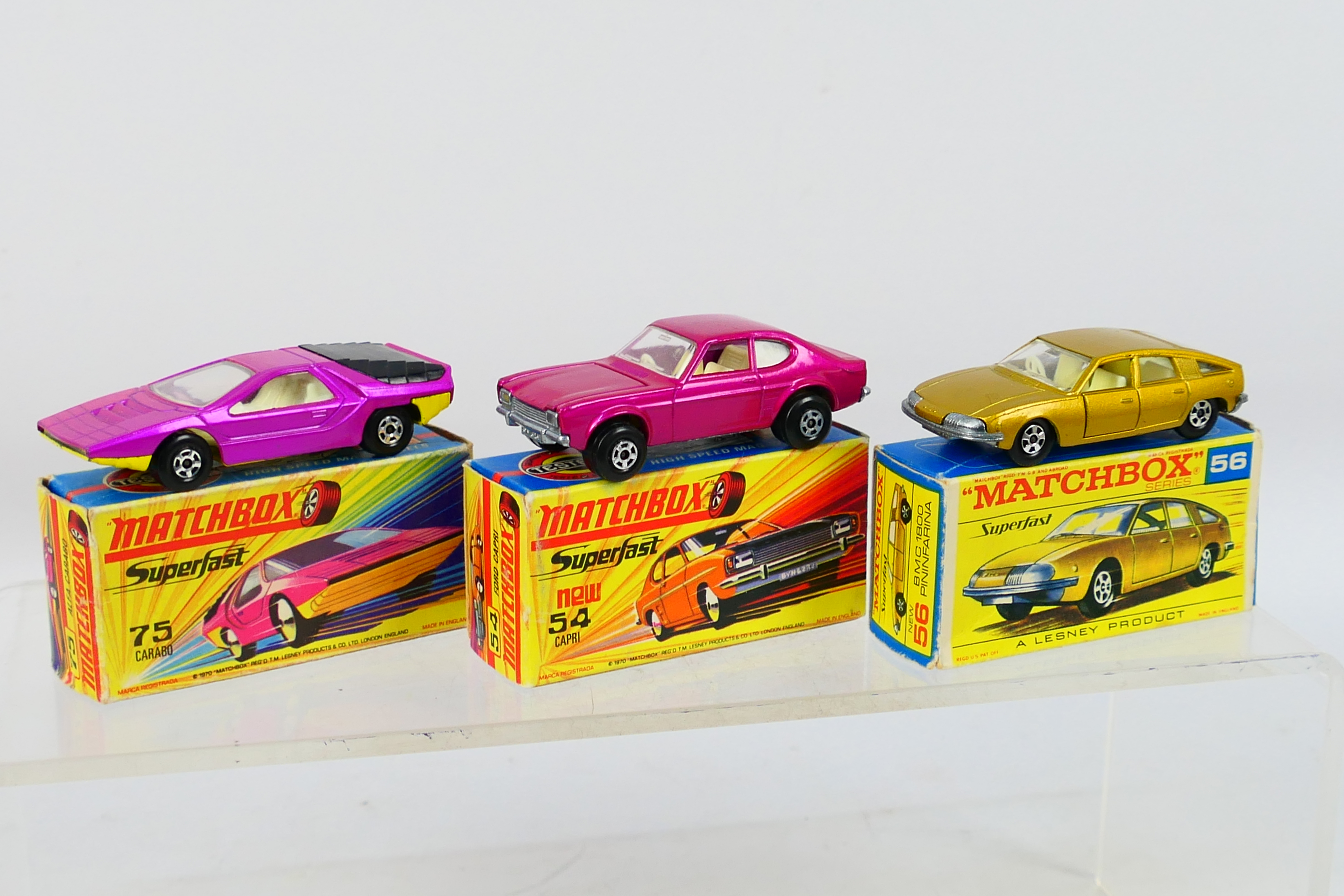 Matchbox - Superfast - 3 x boxed models, Ford Capri # 54,