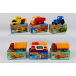 Matchbox - 6 x boxed vehicles, Bedford Car Transporter # 11, Ford Tractor # 46,