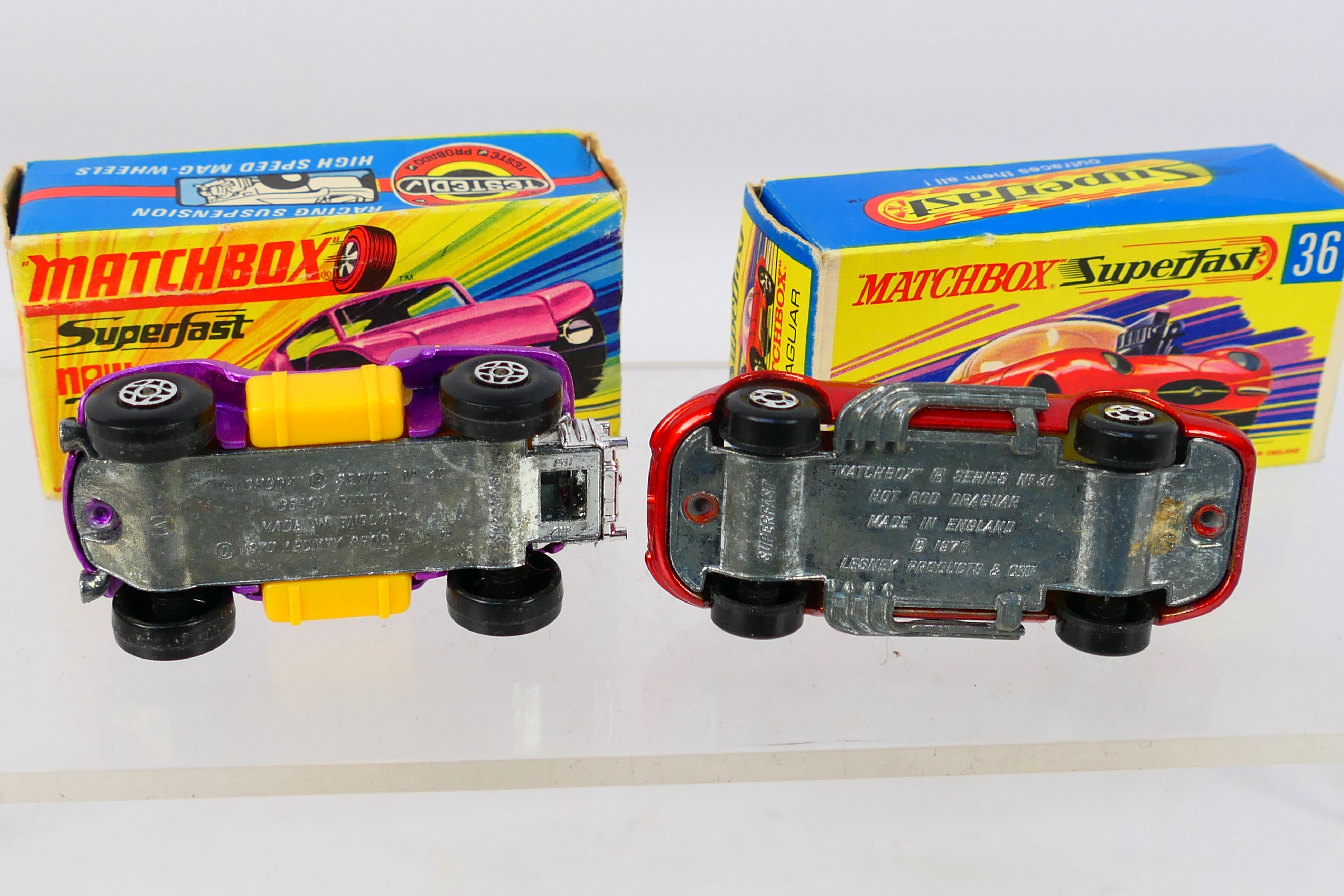 Matchbox - Superfast - 2 x boxed models, Beach Buggy # 30 and Draguar # 36. - Image 5 of 5