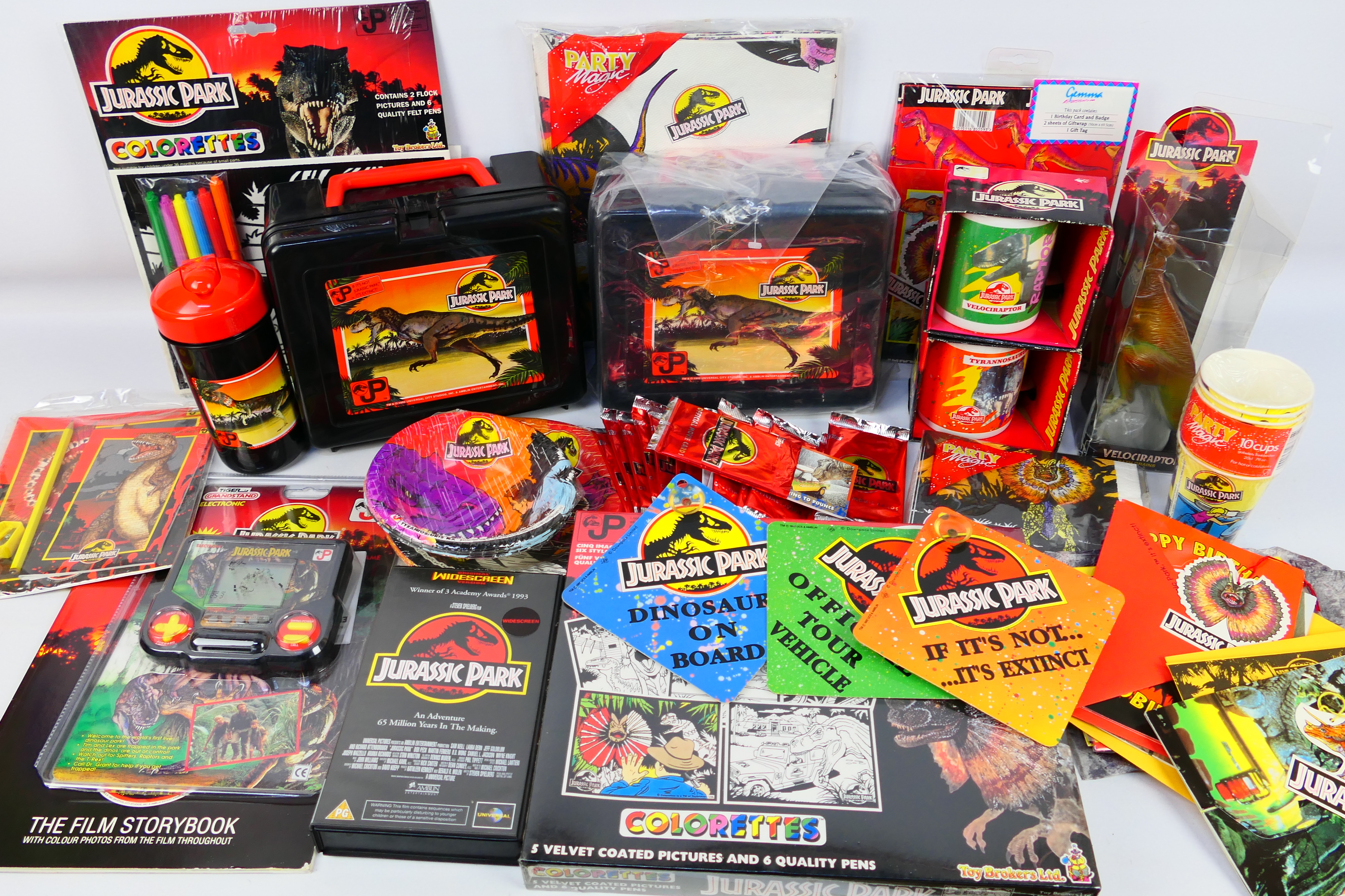 Tiger - Party - Jurassic Park - An assortment of Jurassic Park Merchandise.