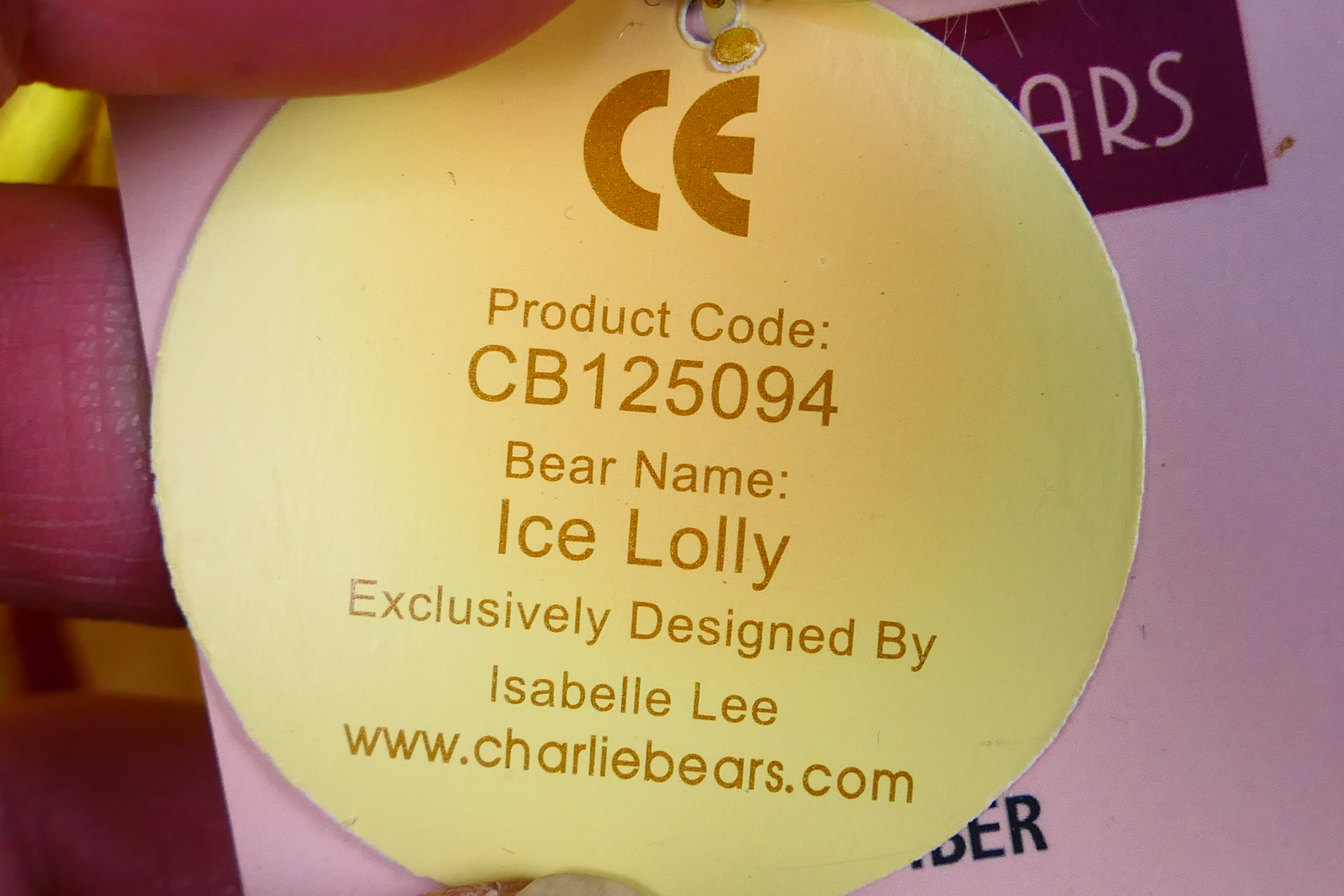 Charlie Bear - Plush - A Charlie Bear Collectors Plush Named Ice Lolly (#CB125094) 38cm, - Image 5 of 5