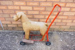 Tri-ang - A vintage Tri-ang terrier type Push-A-Long dog,