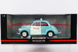 Minichamps - A boxed Minichamps #150137090 1:18 scale Morris Minor Police Car.