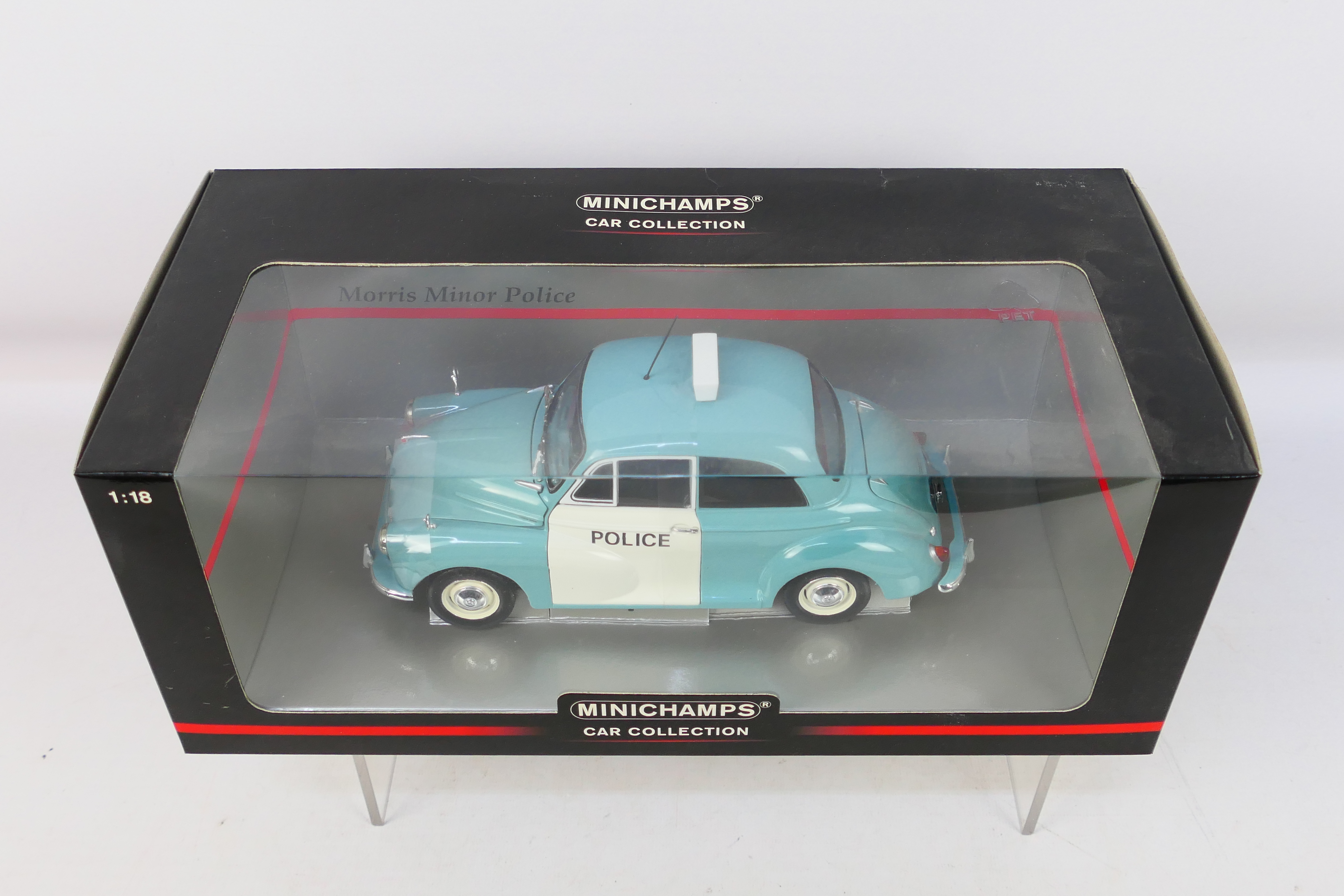 Minichamps - A boxed Minichamps #150137090 1:18 scale Morris Minor Police Car. - Image 3 of 3