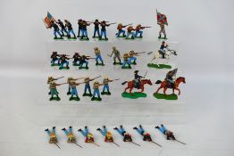 Britains - A collection of 36 unboxed Britains 'Eyes Right' American Civil War series figures.