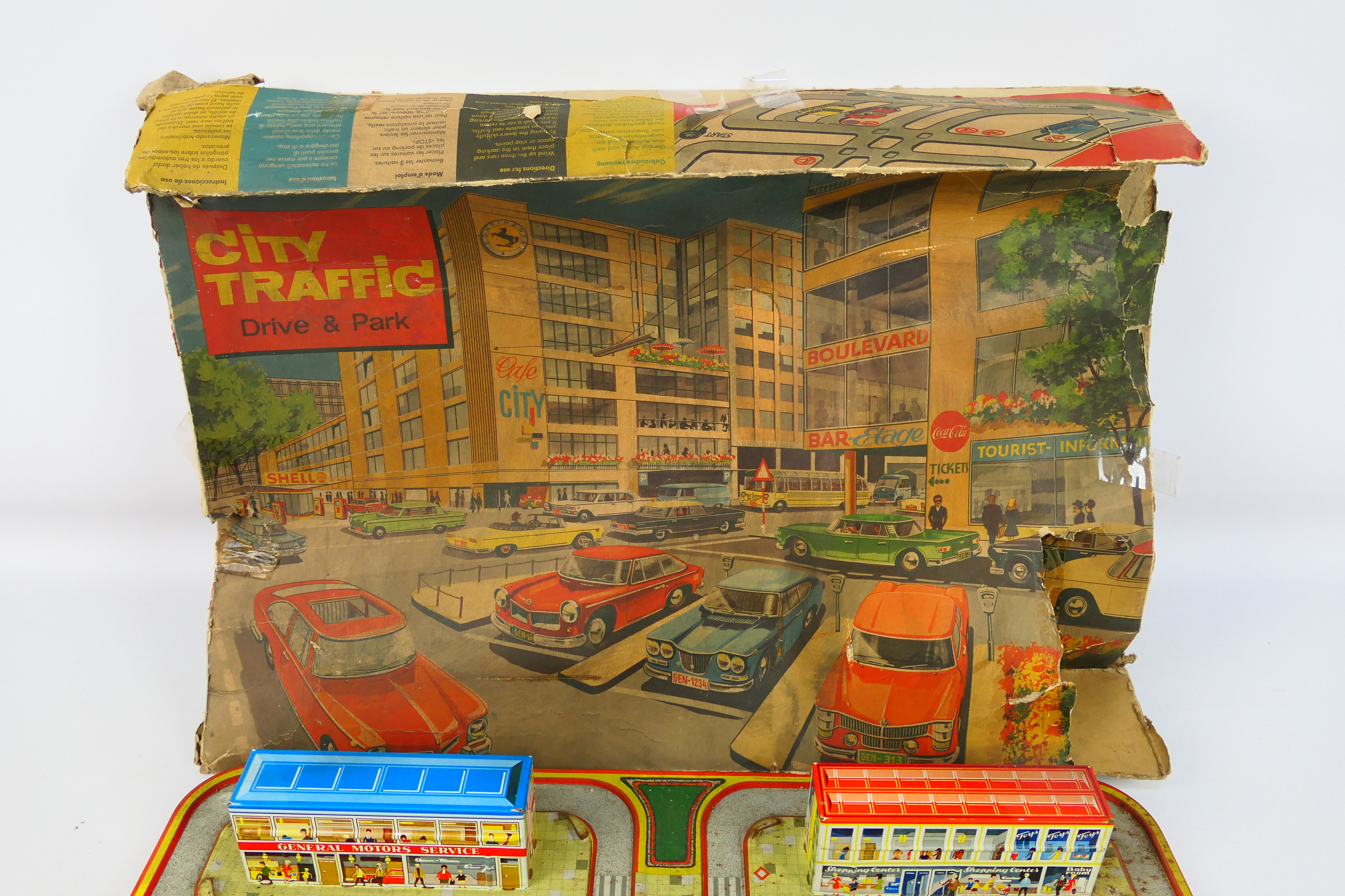 City Traffic - Tin Plate - Vintage - A City Traffic Drive and Park play set (#313). - Image 6 of 6