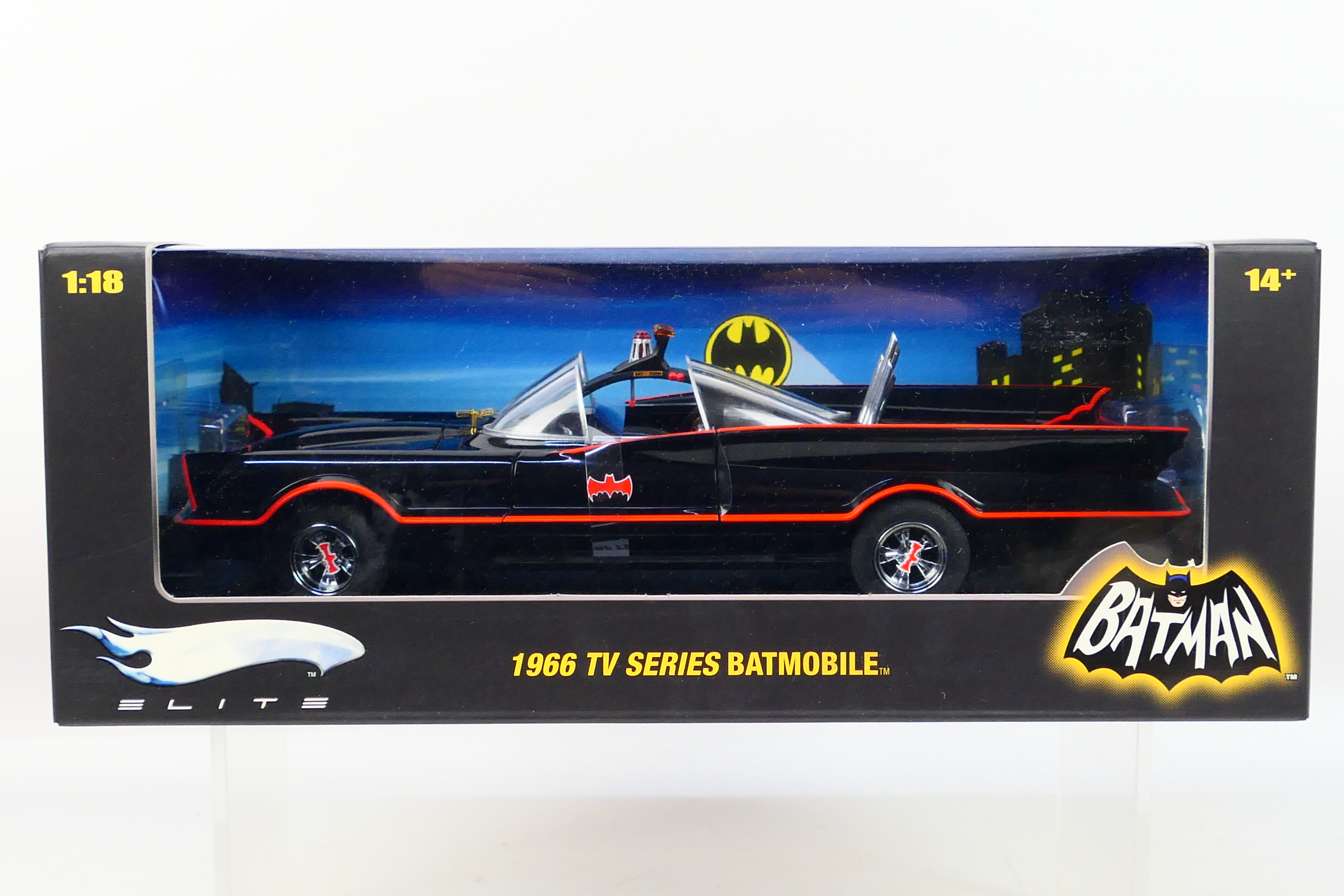 Hot Wheels - A boxed Hot Wheels 'Elite' Limited Edition 1:18 scale 1966 TV Series 'Batmobile'.