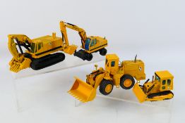 NZG - 4 x unboxed CAT construction vehicles in 1:50 scale, a 224 excavator # 259, a D4E dozer # 205,