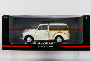 Minichamps - A boxed Minichamps 'Car Collection' #150137010 1:18 scale Morris Minor Traveller.