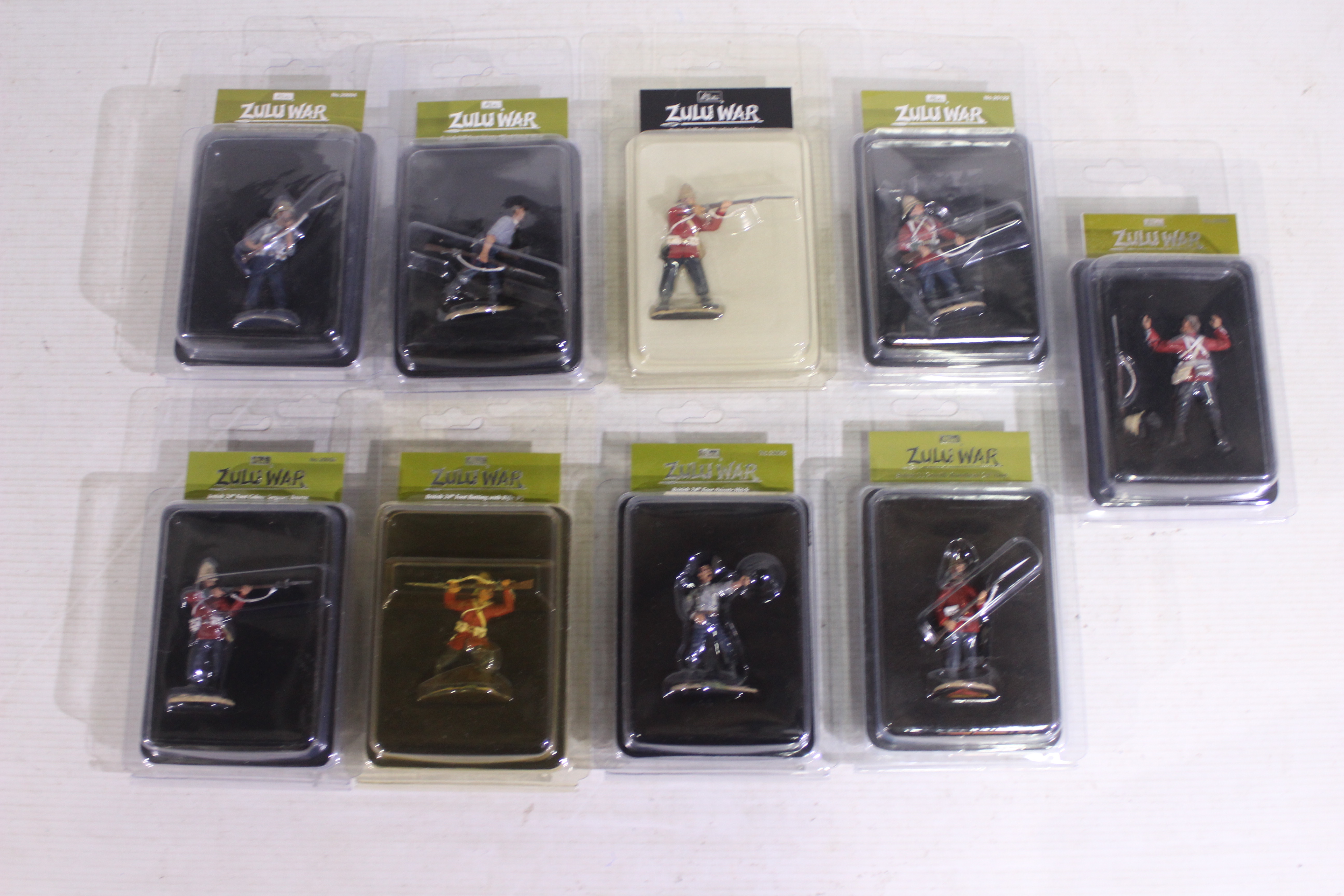 Britains - Nine packs of individual 54mm metal figures from Britains 'Zulu War' series.