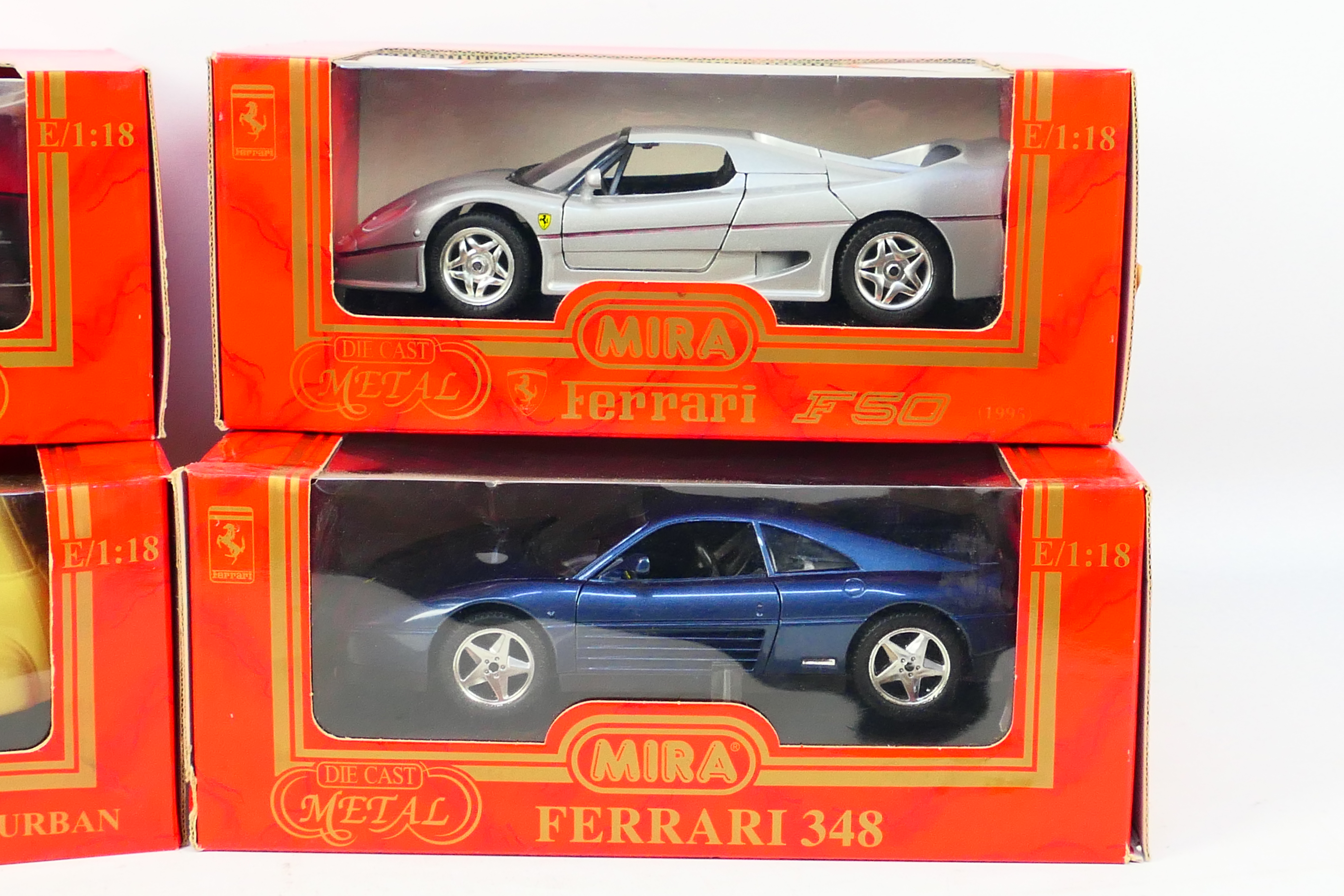 Mira - Four boxed diecast 1:18 scale model cars from Mira. - Image 3 of 3