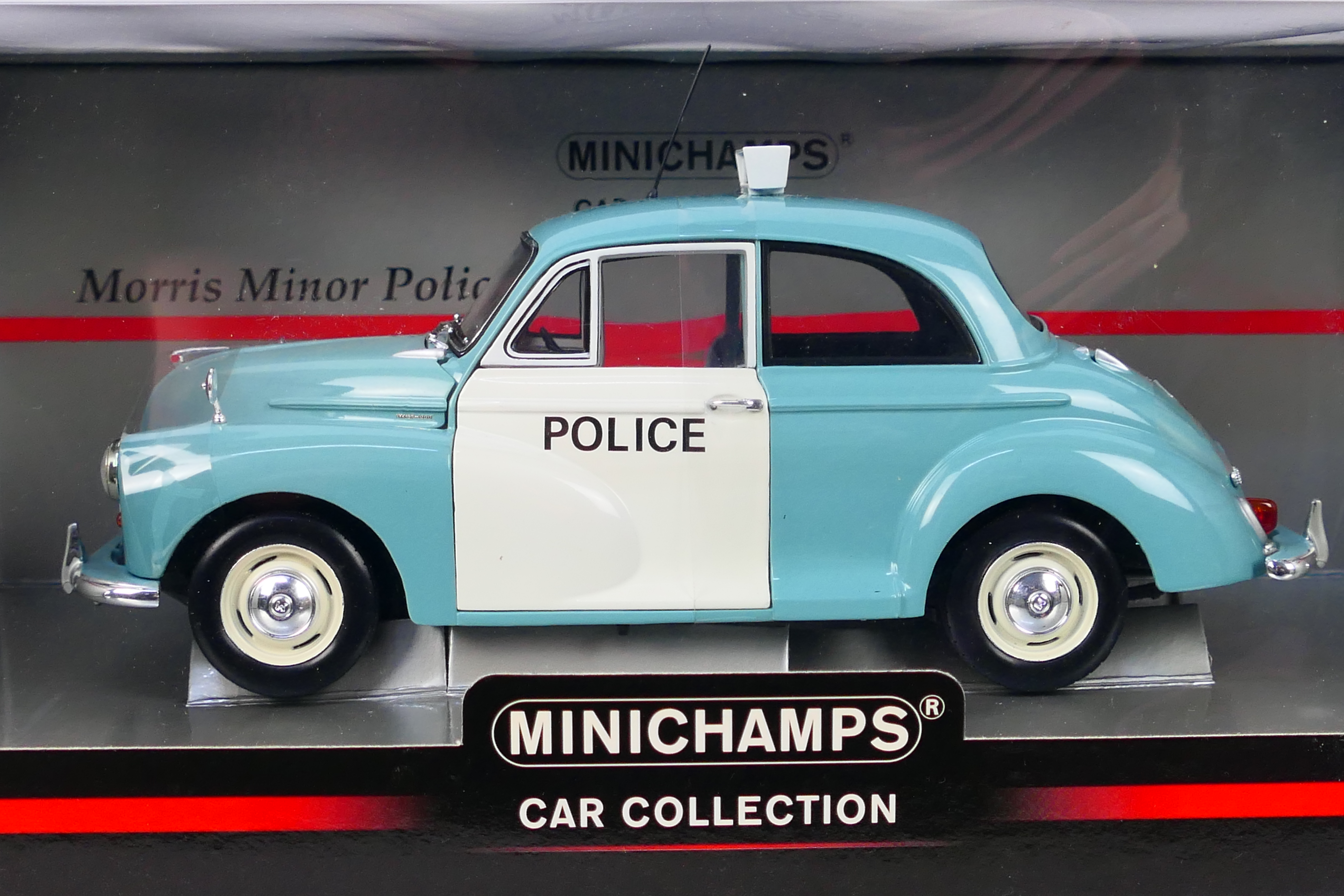 Minichamps - A boxed Minichamps #150137090 1:18 scale Morris Minor Police Car. - Image 2 of 3