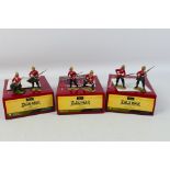 Britains - Three boxed 54mm metal British 24th Foot 2-figure sets from Britains 'Zulu War' series.