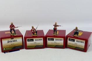 Britains - Four boxed 54mm metal British 24th Foot figures from Britains 'Zulu War' series.
