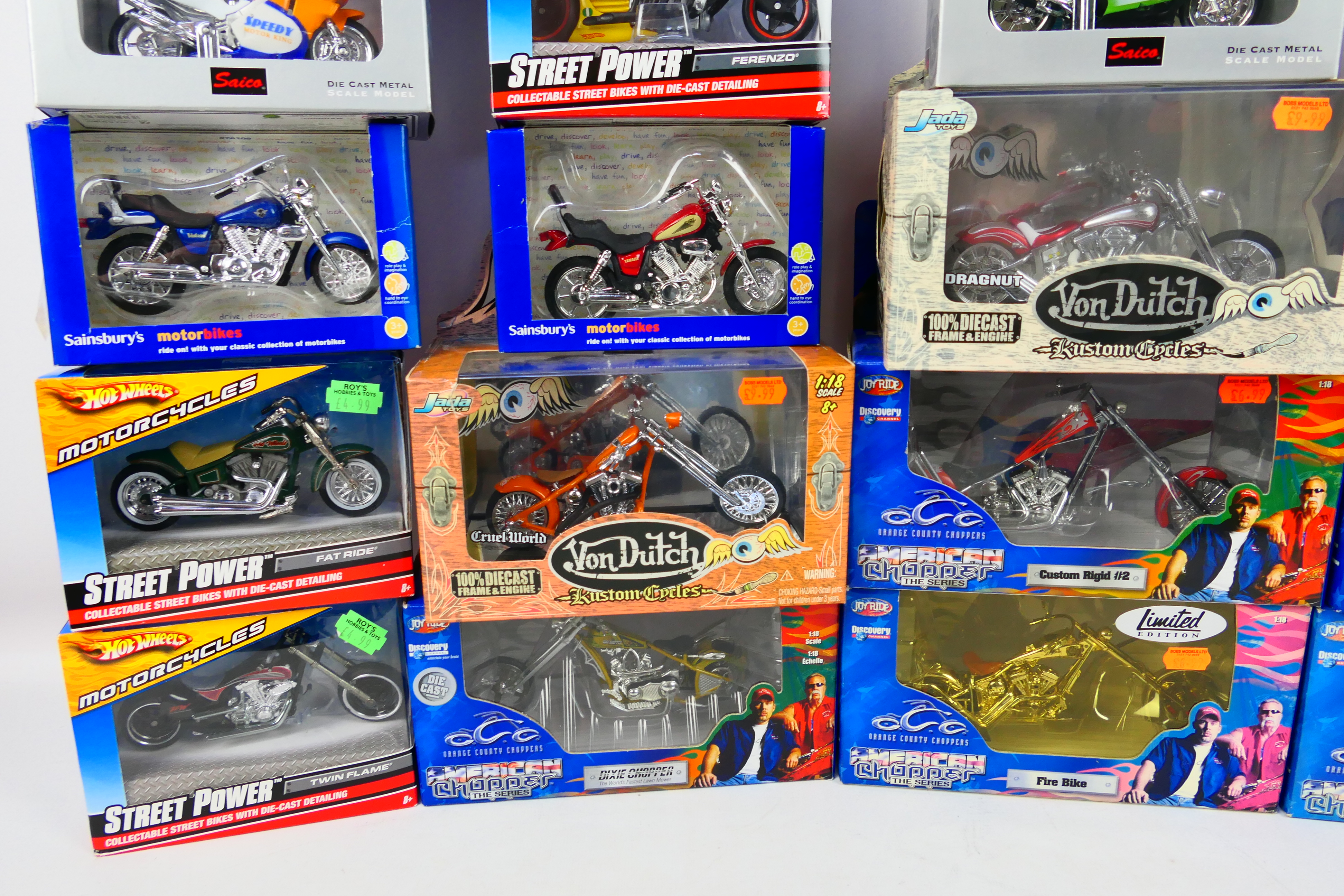 Jada - Joyride - Hot Wheels - Maisto - Others - A boxed group of diecast model motorcycles in 1:18 - Image 4 of 4