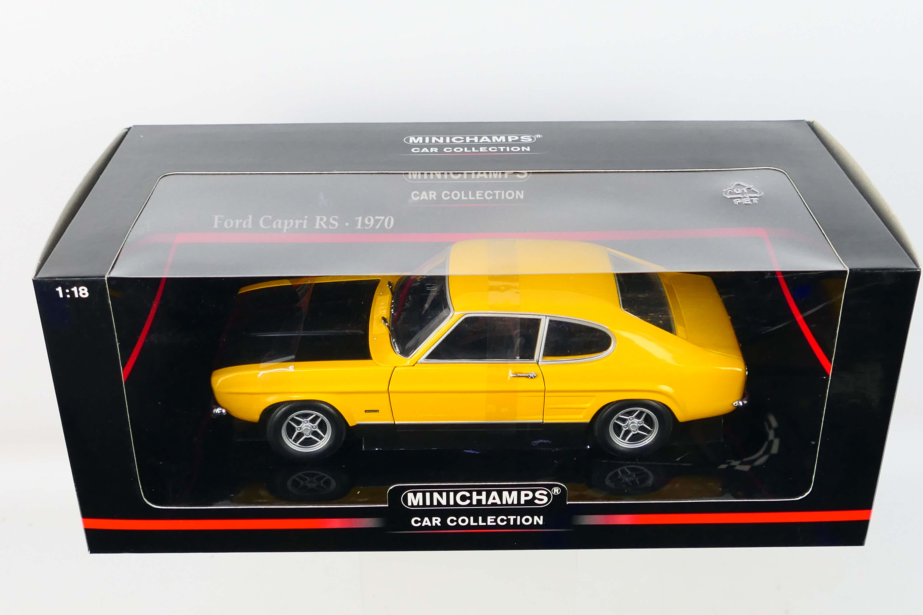 Minichamps - A boxed Minichamps #150089070 1:18 scale 1970 Ford Capri RS Minichamps. - Image 3 of 3