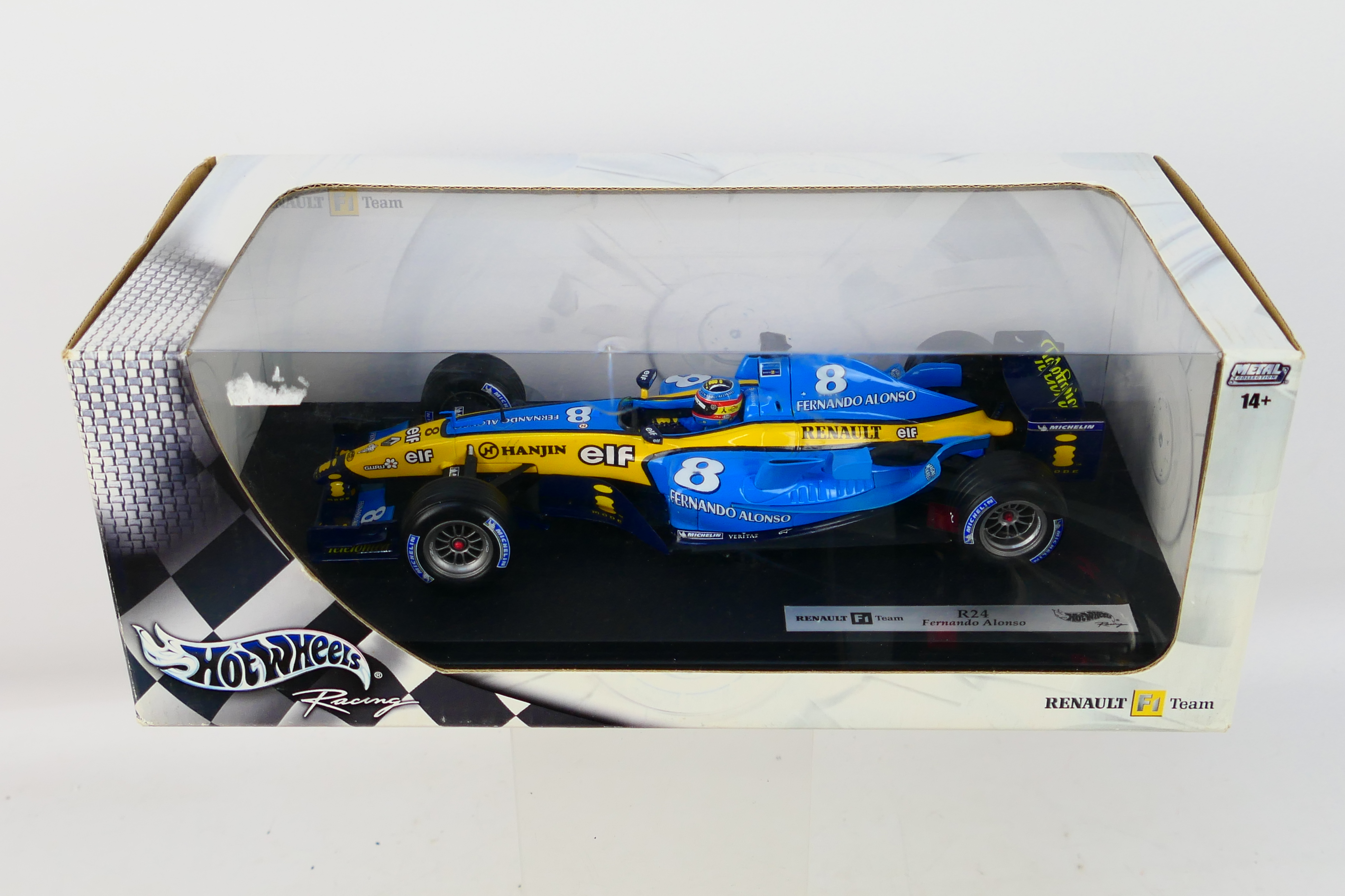 Hot Wheels - A boxed 1:18 scale Renault R24 Fernando Alonso car which appears Mint in a Good box - Image 3 of 3