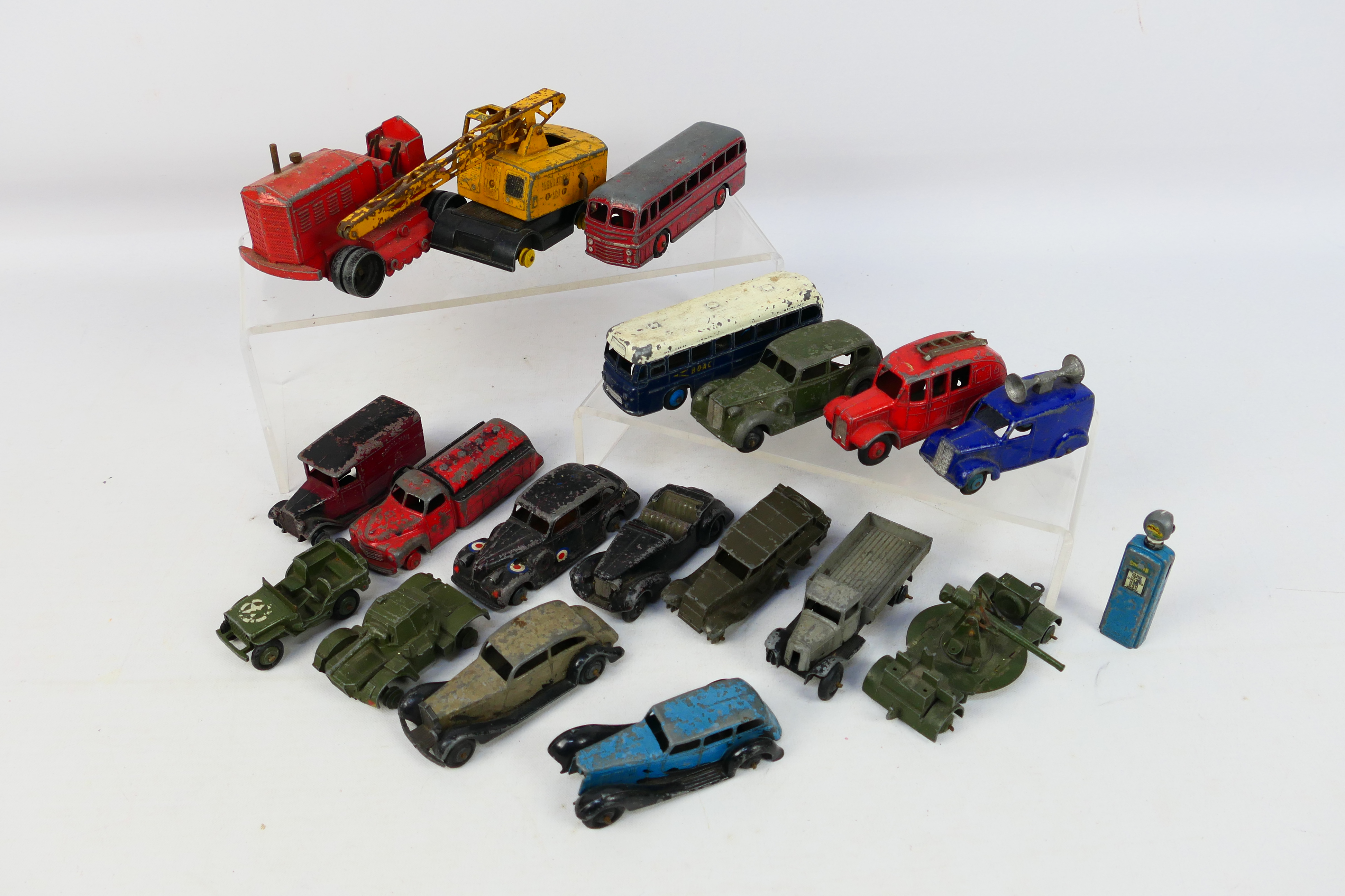 Dinky - A collection of vehicles including Packard # 39a, Buick # 39d, Speaker Van # 34c,