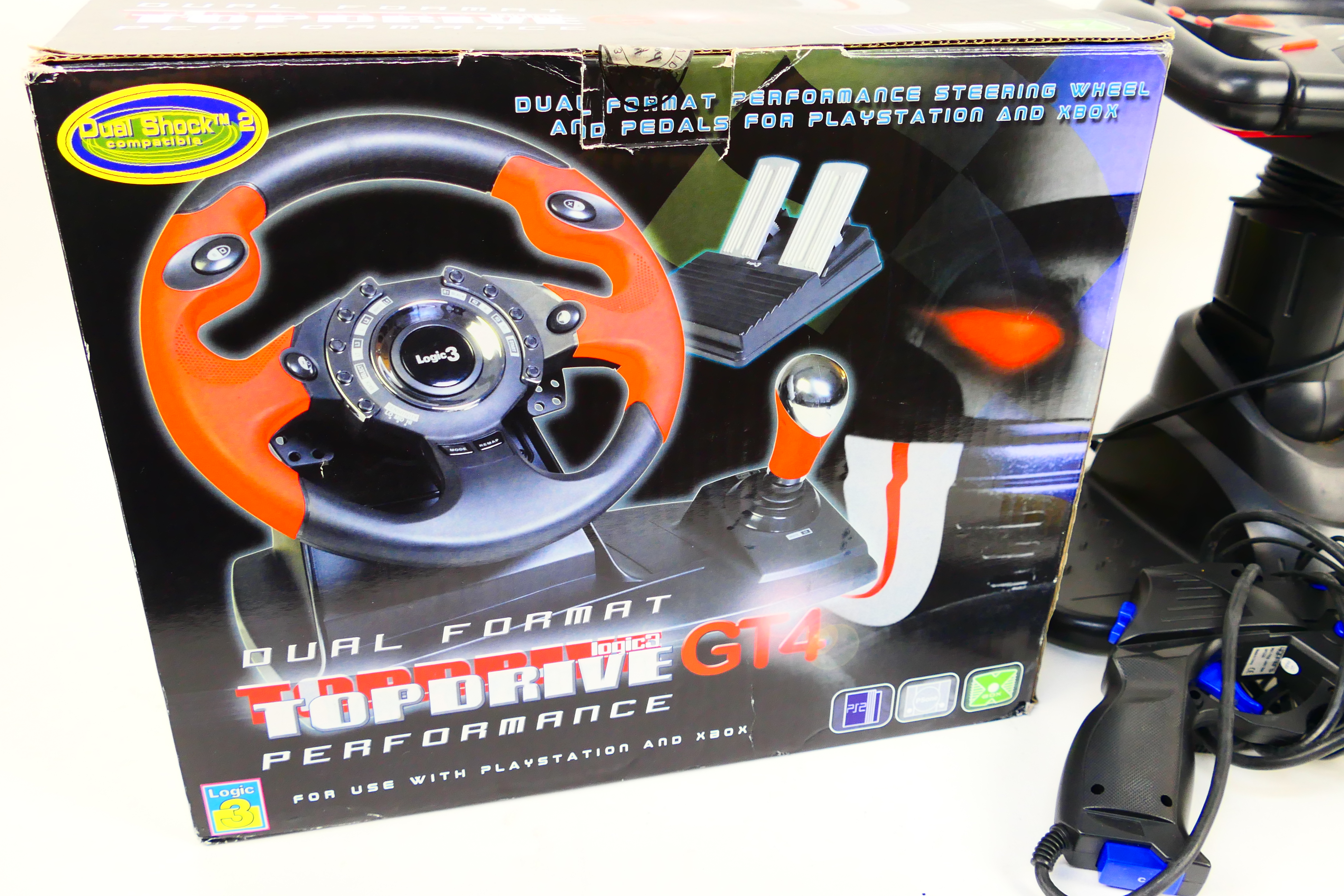 Logic3 - 4gamers - Access Line - A boxed Logic 3 Dual Format Topdrive steering wheel and pedal set; - Image 4 of 4