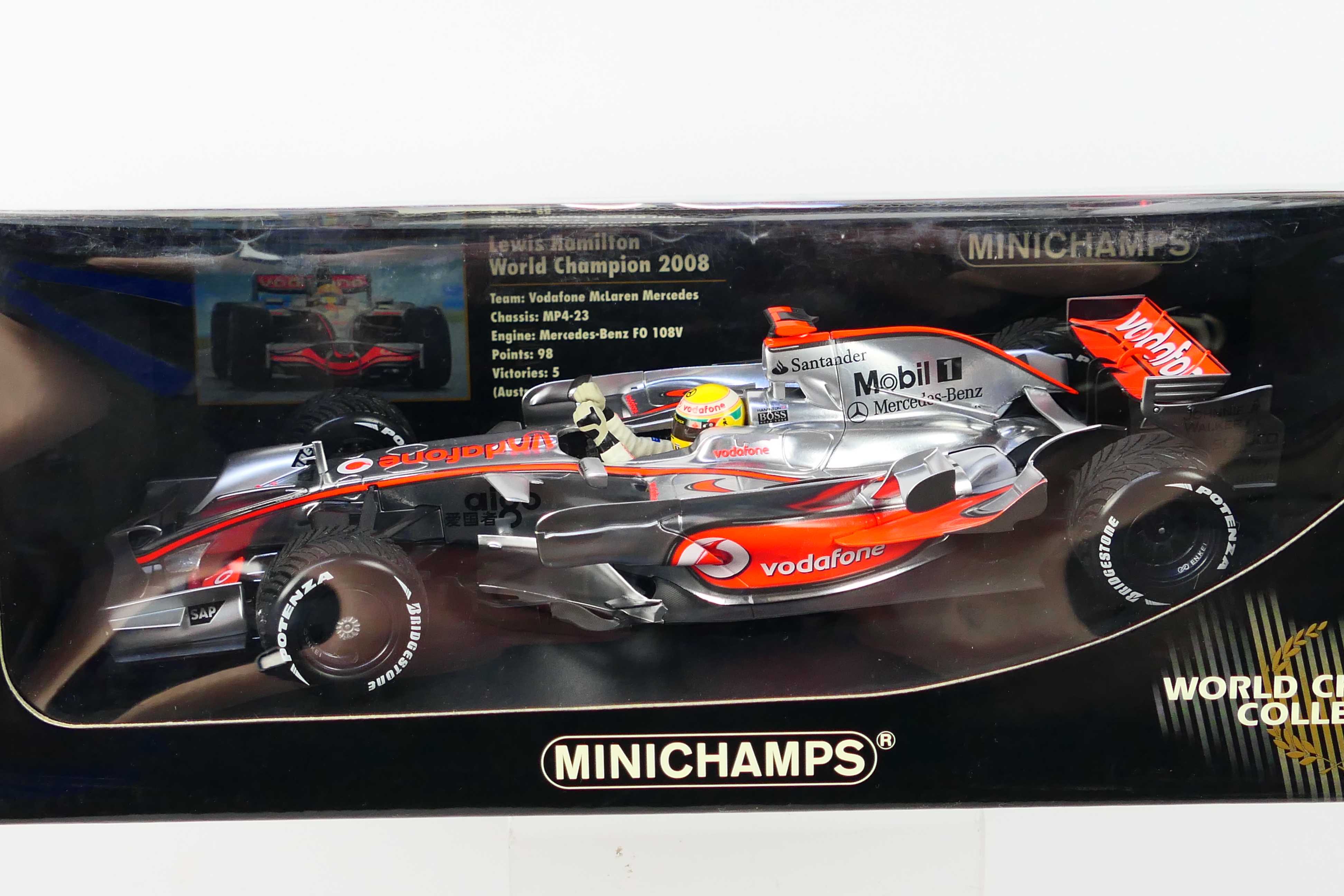 Minichamps - A boxed 1:18 scale Vodafone McLaren Mercedes MP4-23 Lewis Hamilton World Champion 2008 - Image 2 of 3