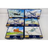 Huma - Six boxed 1:72 scale plastic military aircraft model kits from Huma.