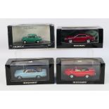 Minichamps - Norev - Four boxed 1:43 scale diecast model cars.