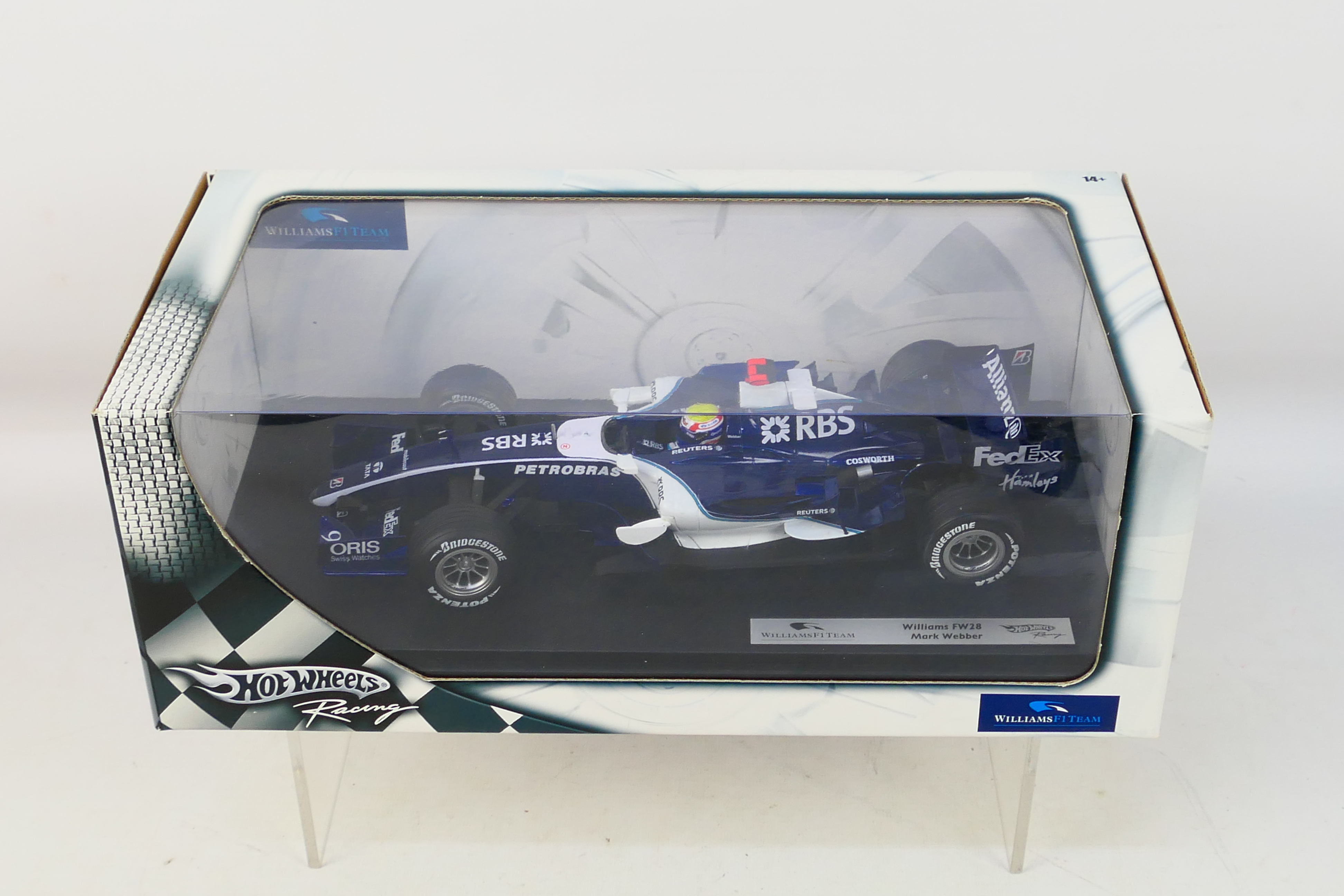 Hot Wheels - A boxed 1:18 scale Williams FW28 Mark Webber 2006 F1 car # 27084312041. - Image 3 of 3