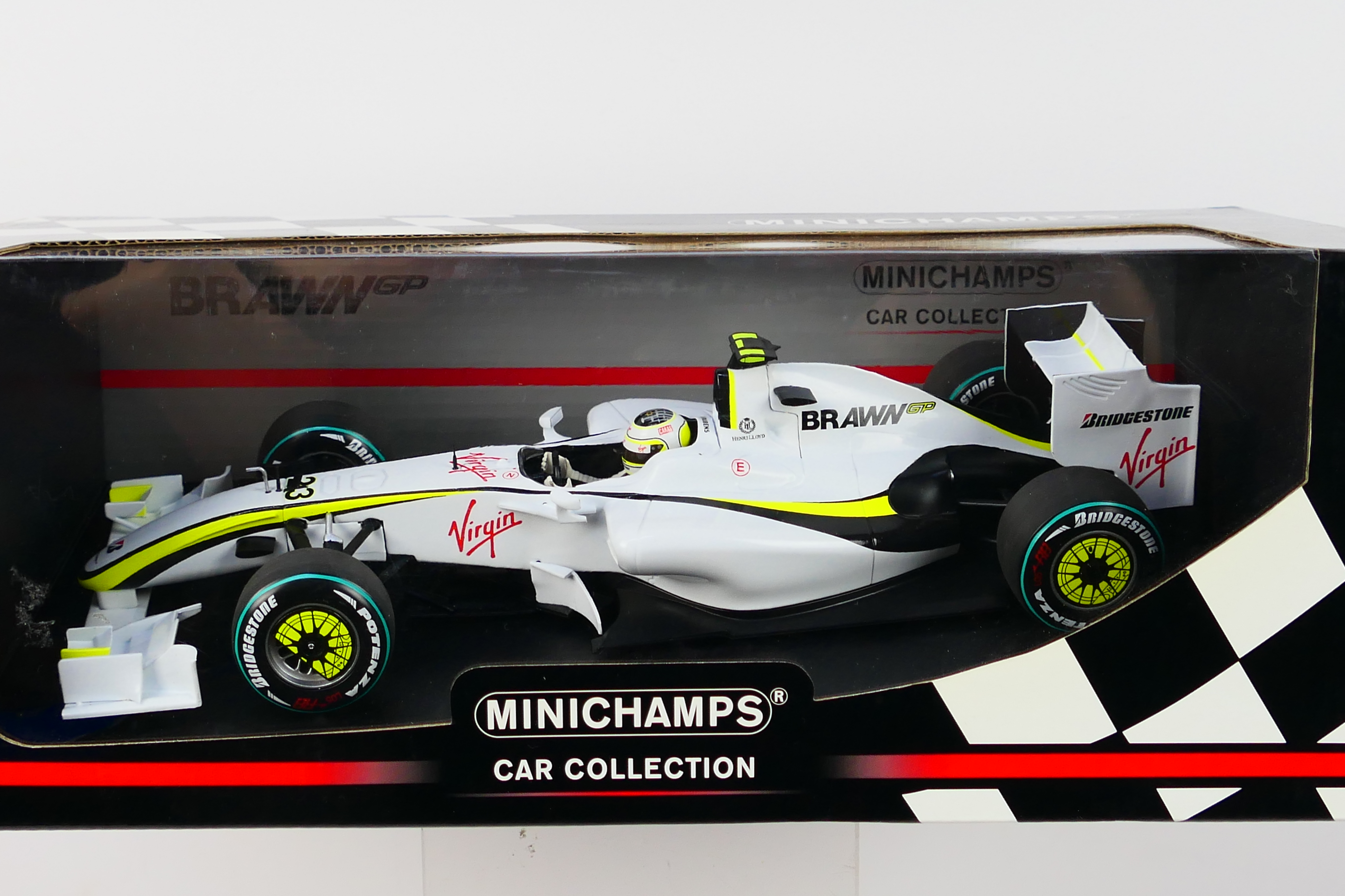 Minichamps- A boxed 1:18 scale Brawn GP BGP 001 Rubens Barrichello Australian GP 2009 car which - Image 2 of 3