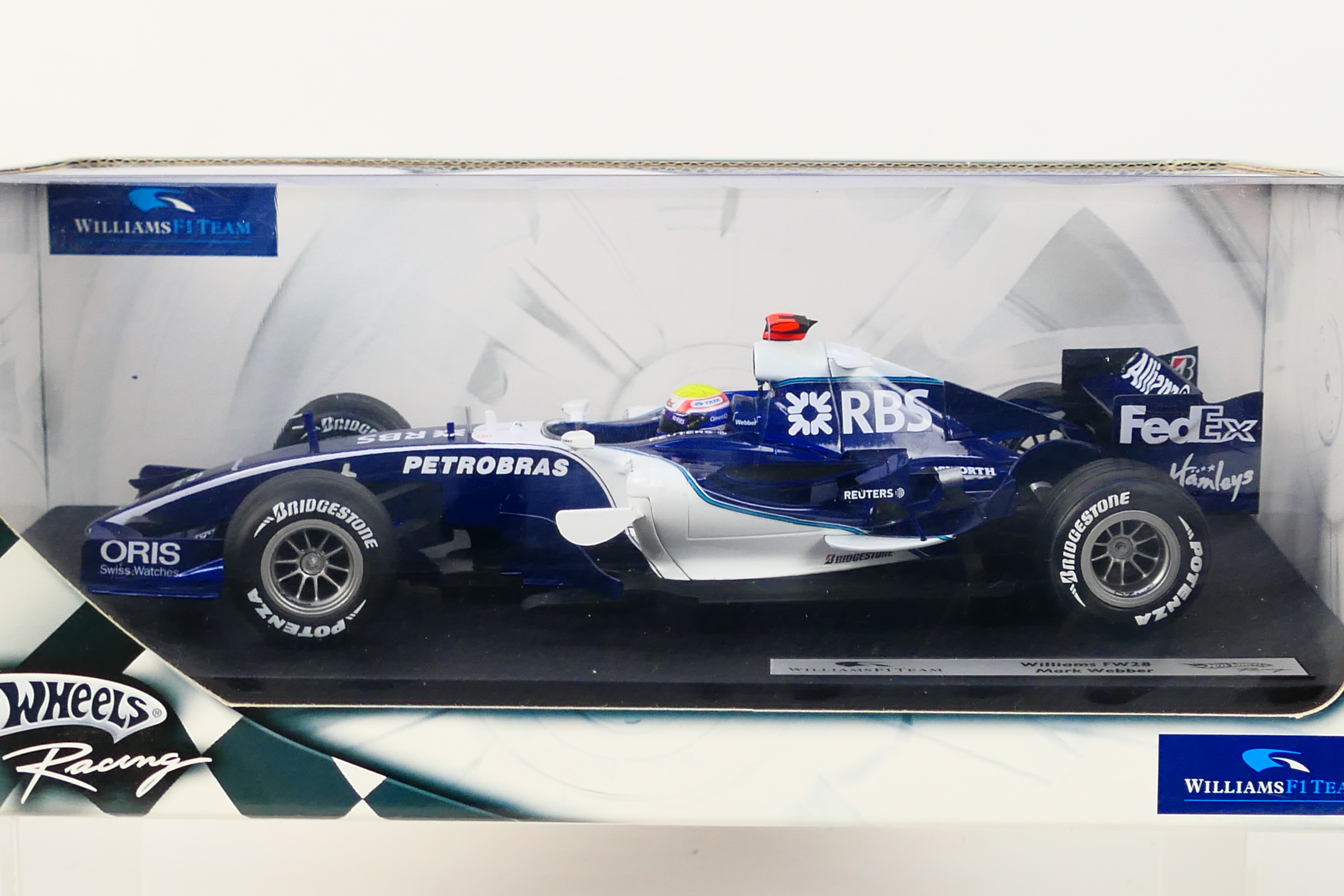 Hot Wheels - A boxed 1:18 scale Williams FW28 Mark Webber 2006 F1 car # 27084312041. - Image 2 of 3