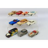 Spot-On - Dinky Toys - Corgi Toys - 10 unboxed playworn diecast model vehicles.