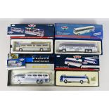 Corgi - 4 x boxed American Greyhound Bus models, Flxable Clipper # US54204, GM Fishbowl # US54316,