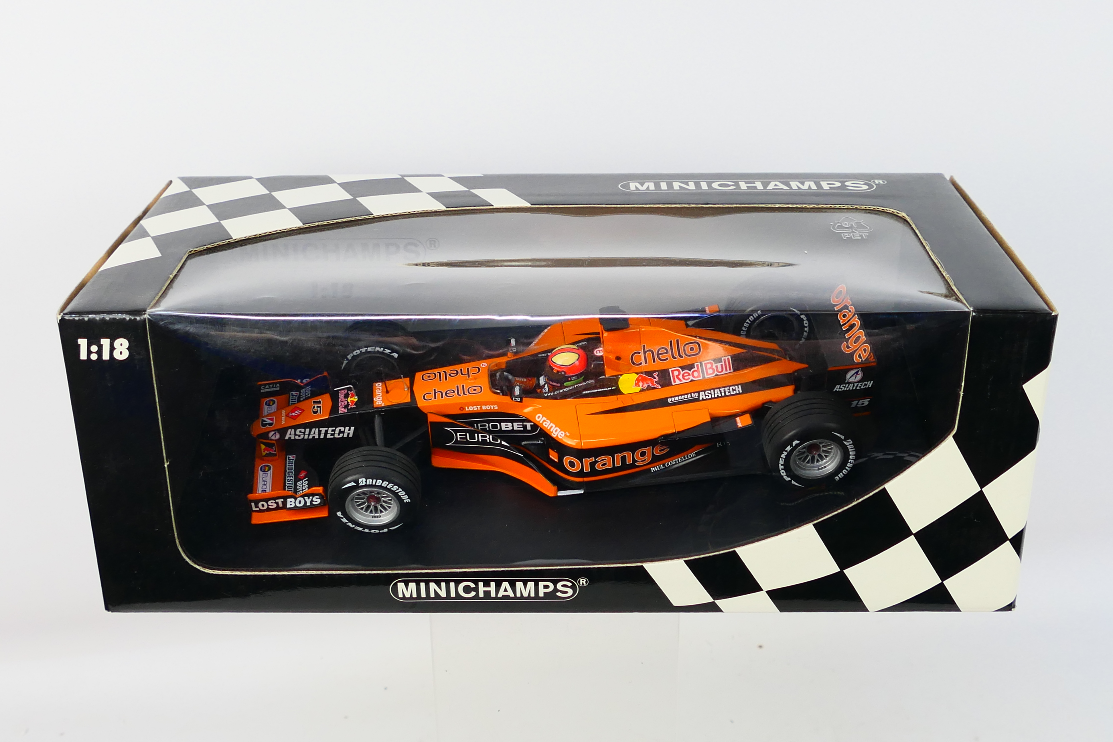 Minichamps- A boxed 1:18 scale Orange Arrows Asiatech A22 Enrique Bernoldi car which appears Mint - Image 3 of 3