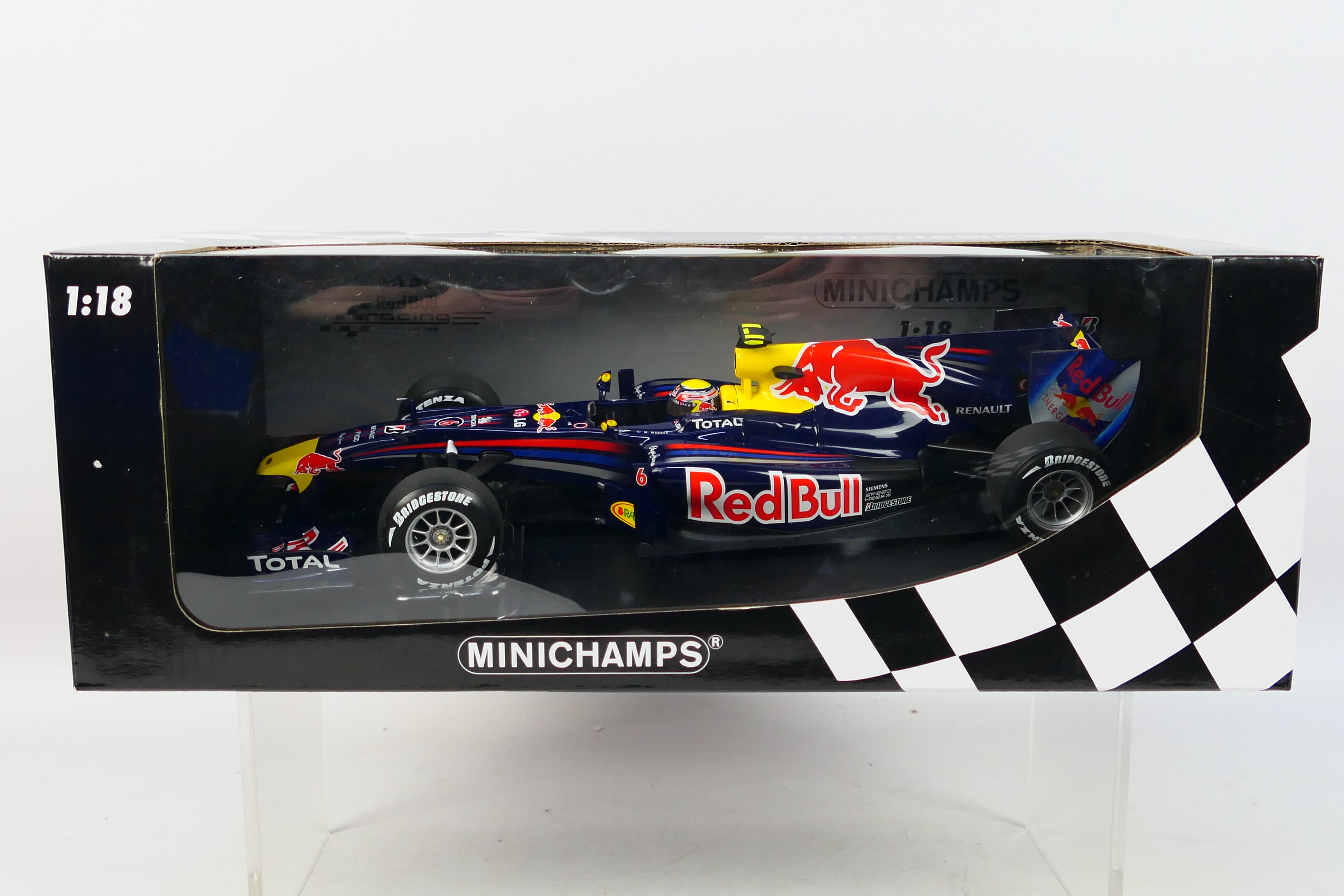 Minichamps - A boxed 1:18 scale Red Bull Racing Renault RB6 Mark Webber 2010 car # 110100006.