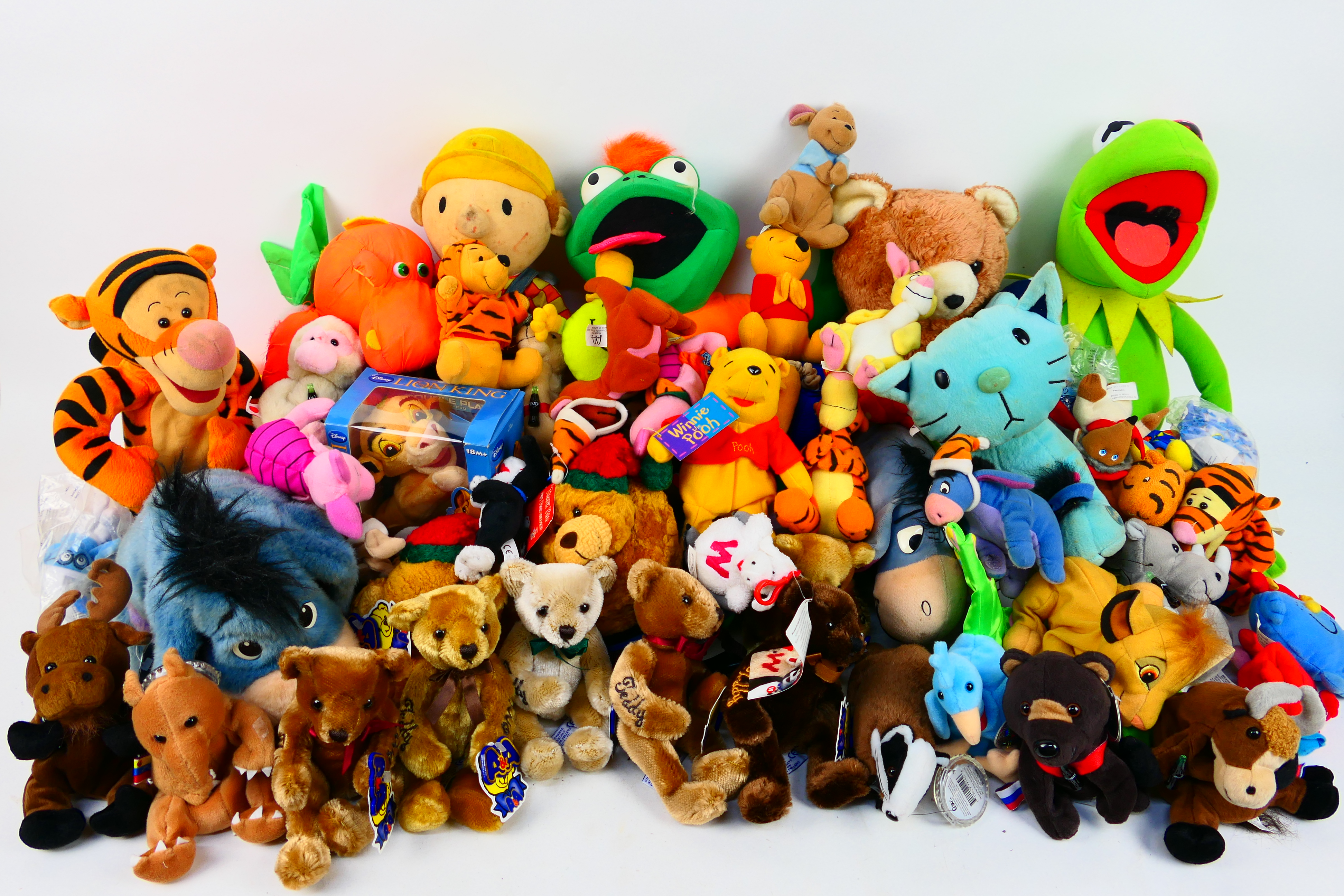 Coke Cola - Disney - A collection of soft toys including a collection of Coke Cola Bean Bag animals,