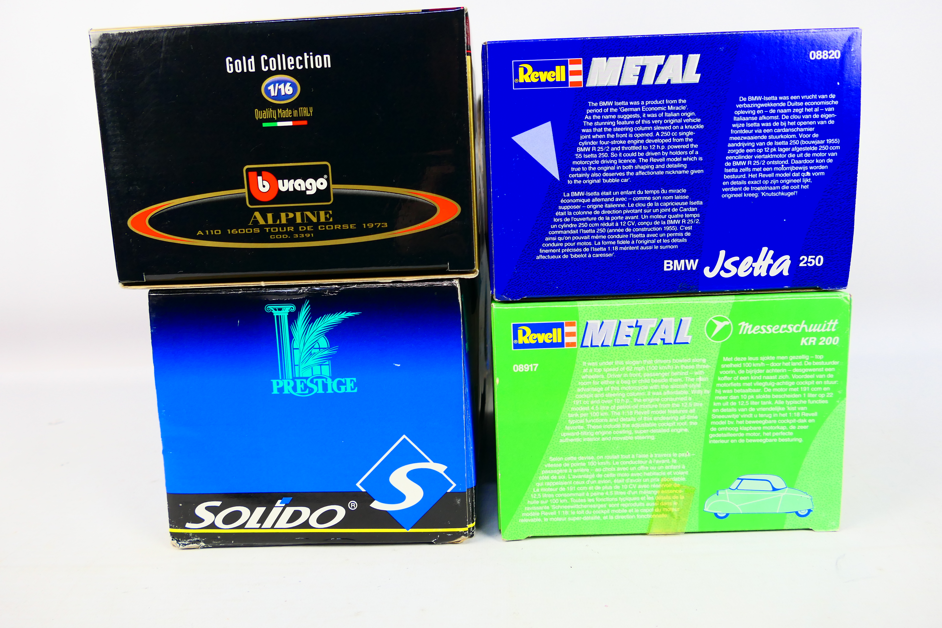 Bburago - Solido - Revell - Four boxed diecast 1:18 scale model cars. - Image 6 of 6