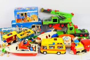 Fisher Price - Playmobil - A collection of vintage Fisher Price toys and 2 x boxed Playmobil sets,