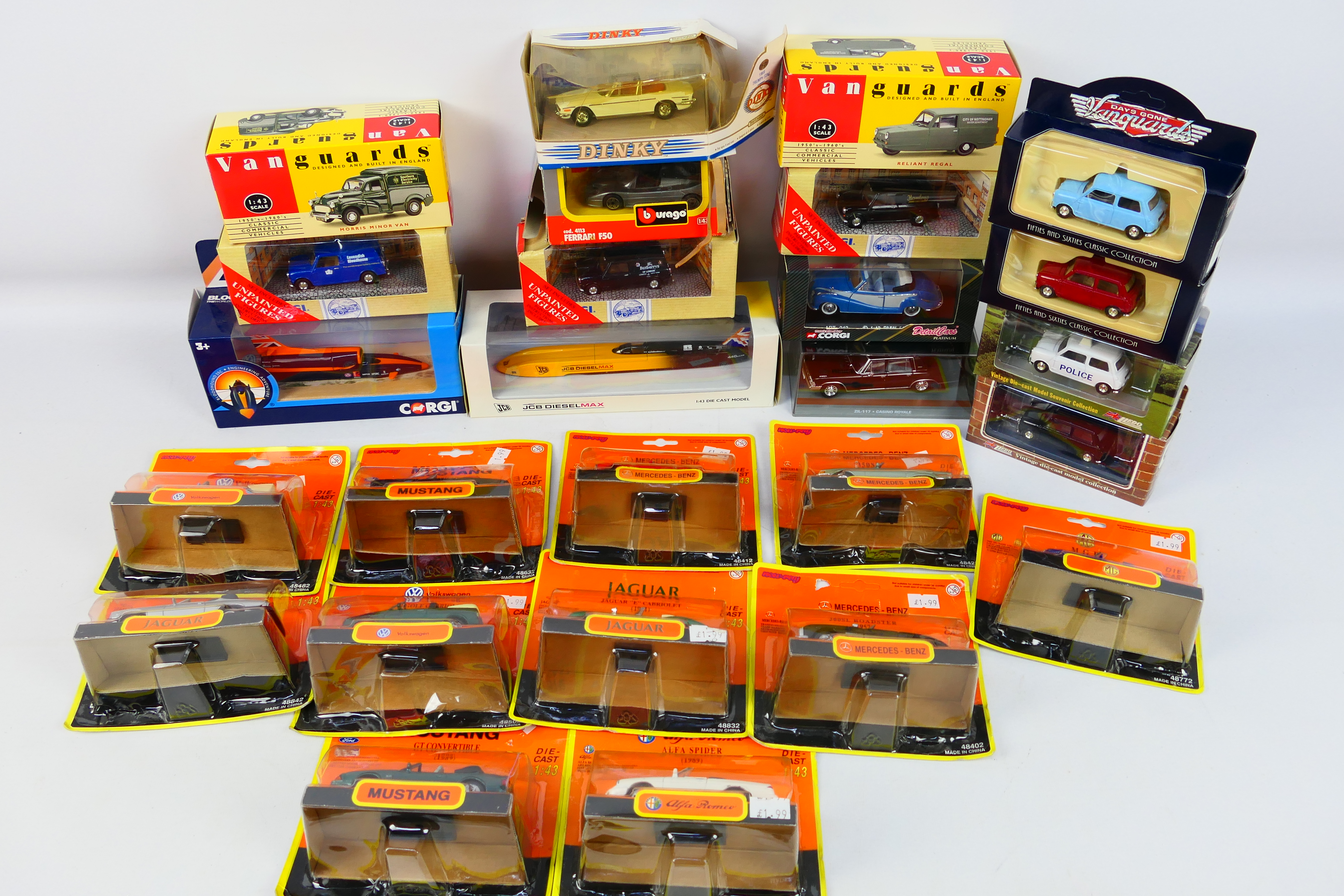 Bburago - Corgi - Matchbox Dinky - Vanguards - Other - Over 20 boxed diecast model vehicles in