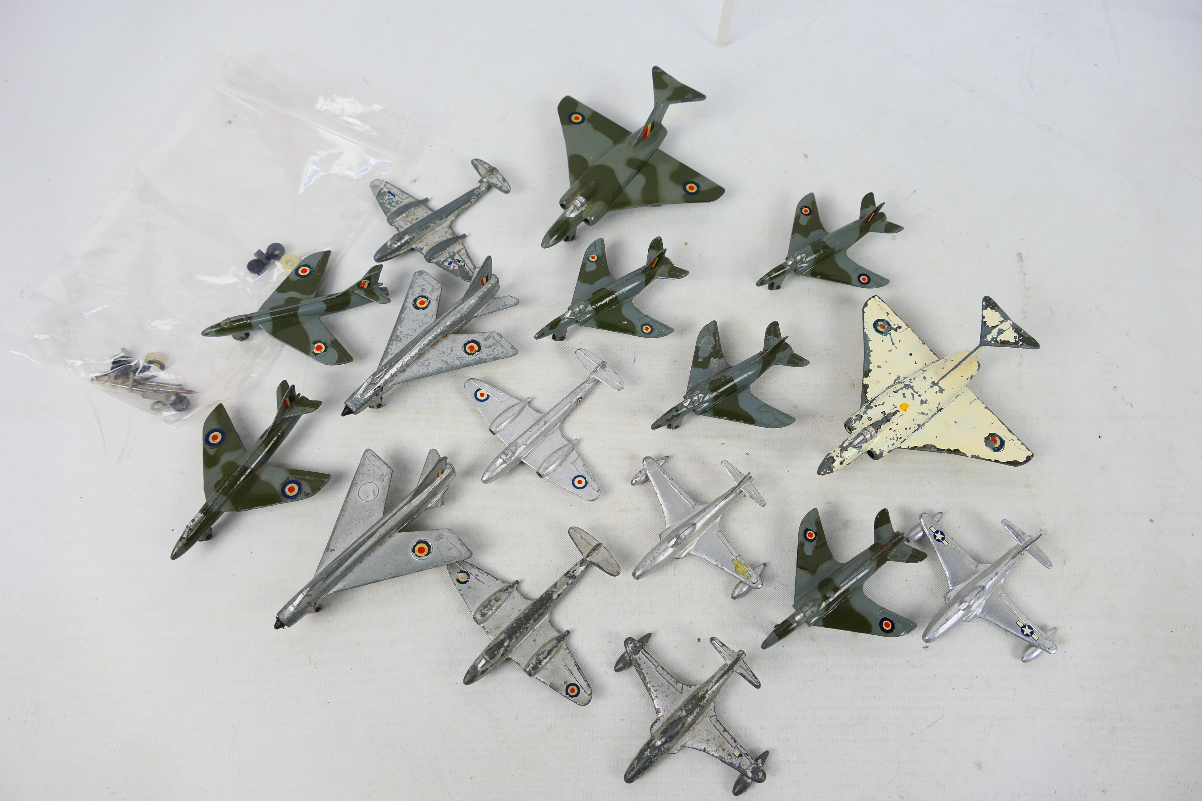 Dinky Toys - An unboxed fleet of diecast model aircraft from Dinky Toys.