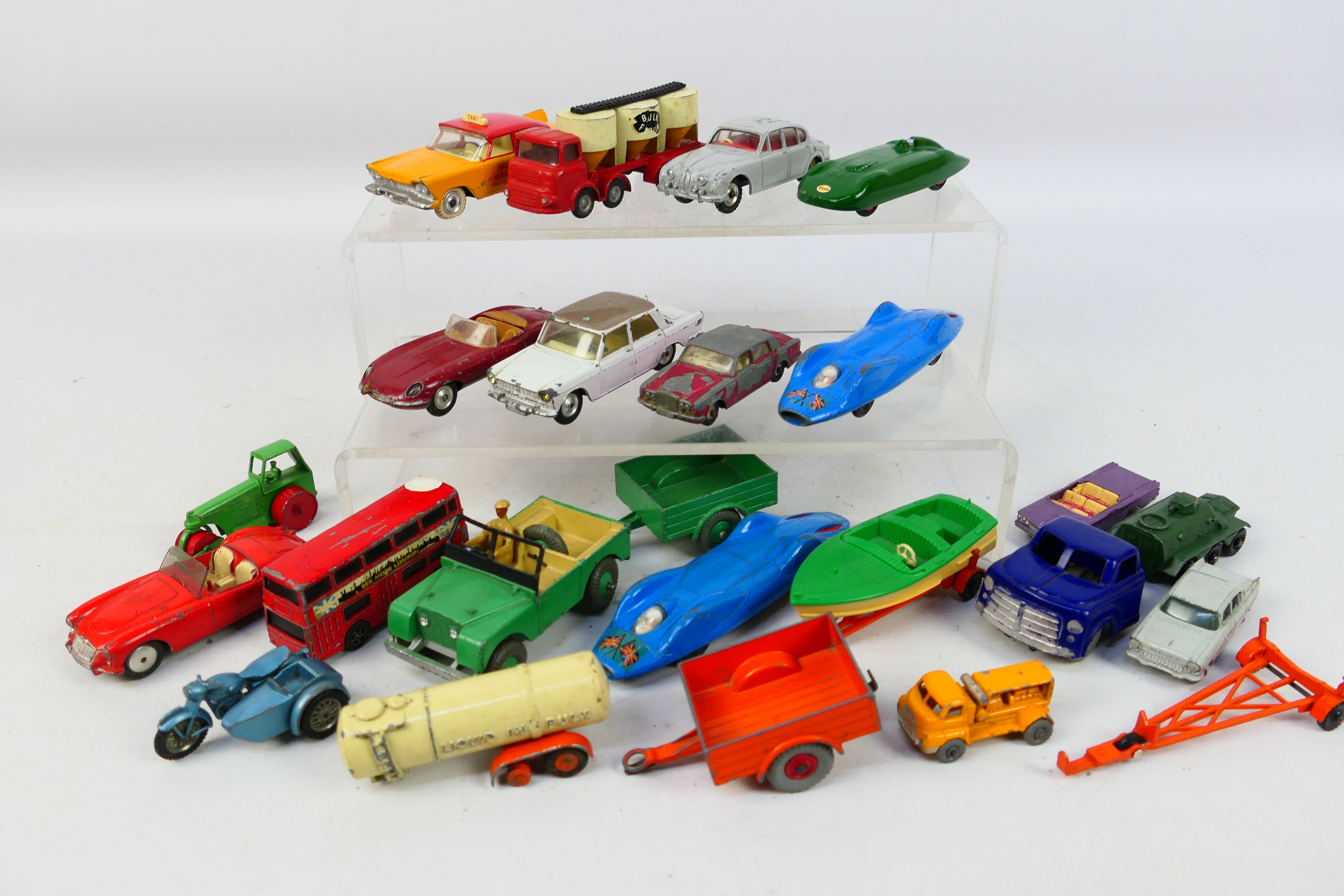 Dinky Toys - Corgi Toys - Matchbox - An unboxed group playworn diecast model vehicles in various