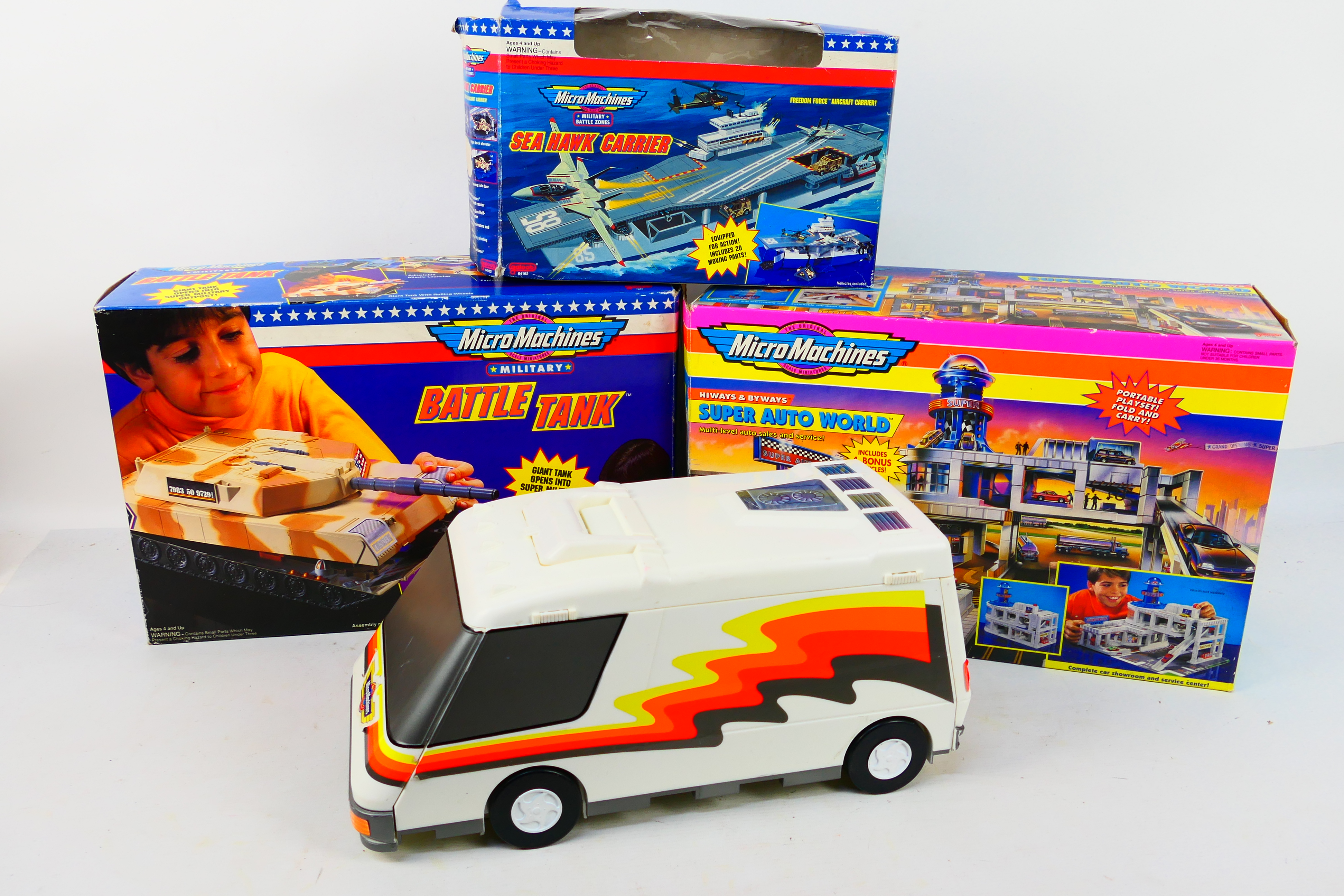 Galoob - Micro Machines. Three boxed Micro Machines playsets and One loose set.