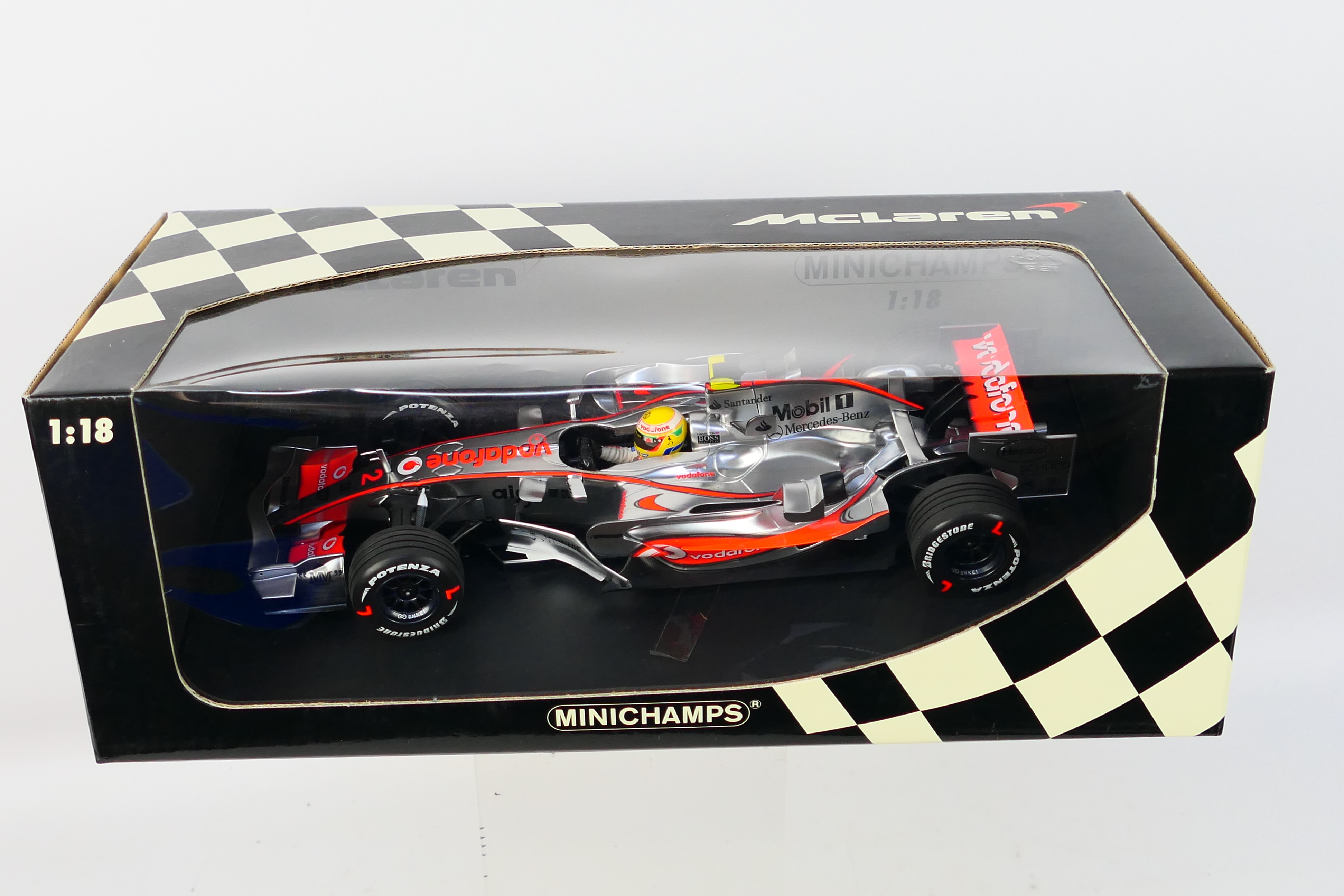 Minichamps - A boxed limited edition 1:18 scale McLaren Mercedes MP4-22 Lewis Hamilton 1st win - Image 3 of 3