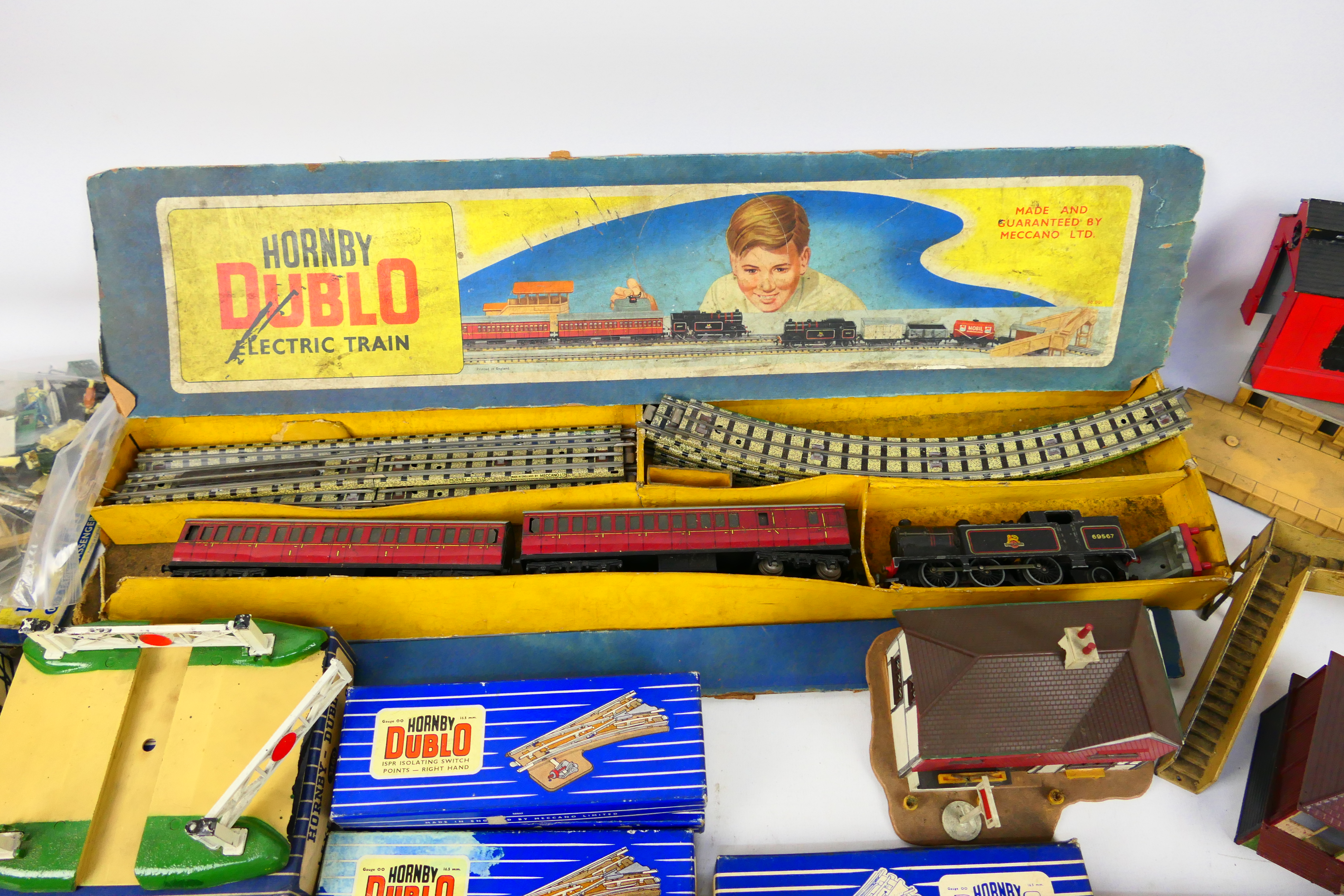 Hornby Dublo - a boxed 0-6-2 Tank Passenger Train set EDP10 # 30010, 4 x boxed sets of points, - Image 3 of 7