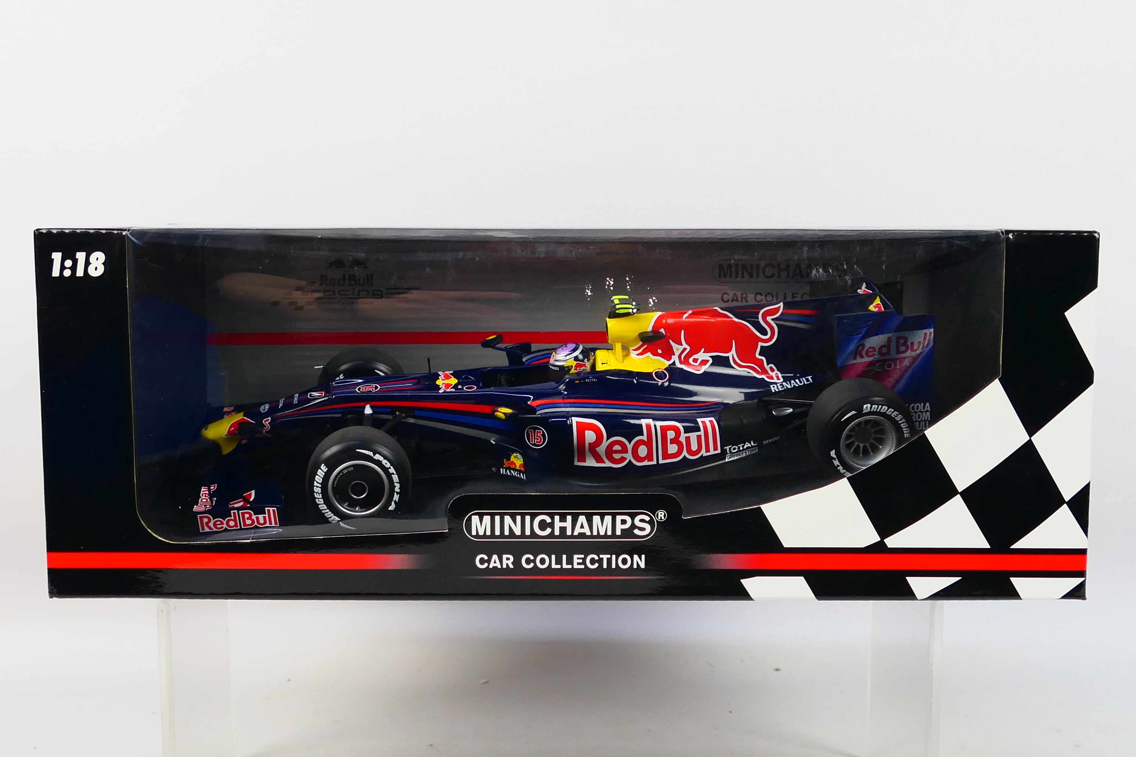 Minichamps - A boxed 1:18 scale Red Bull Racing Renault RB5 Sebastian Vettel 2009 car # 150090015.