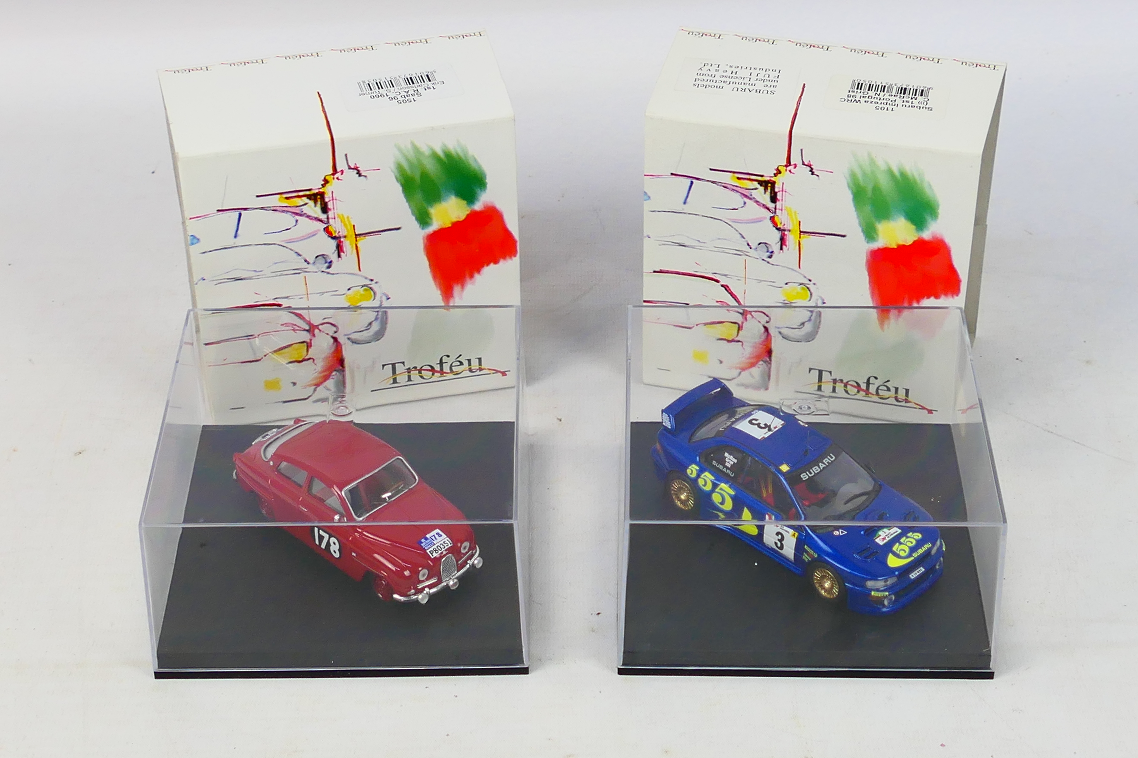 Trofeu - Two boxed 1:43 scale diecast model rally cars from Trofeu.