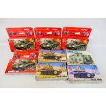 Airfix - Emhar - Seven boxed plastic military vehicle model kits in 1:76 scale.