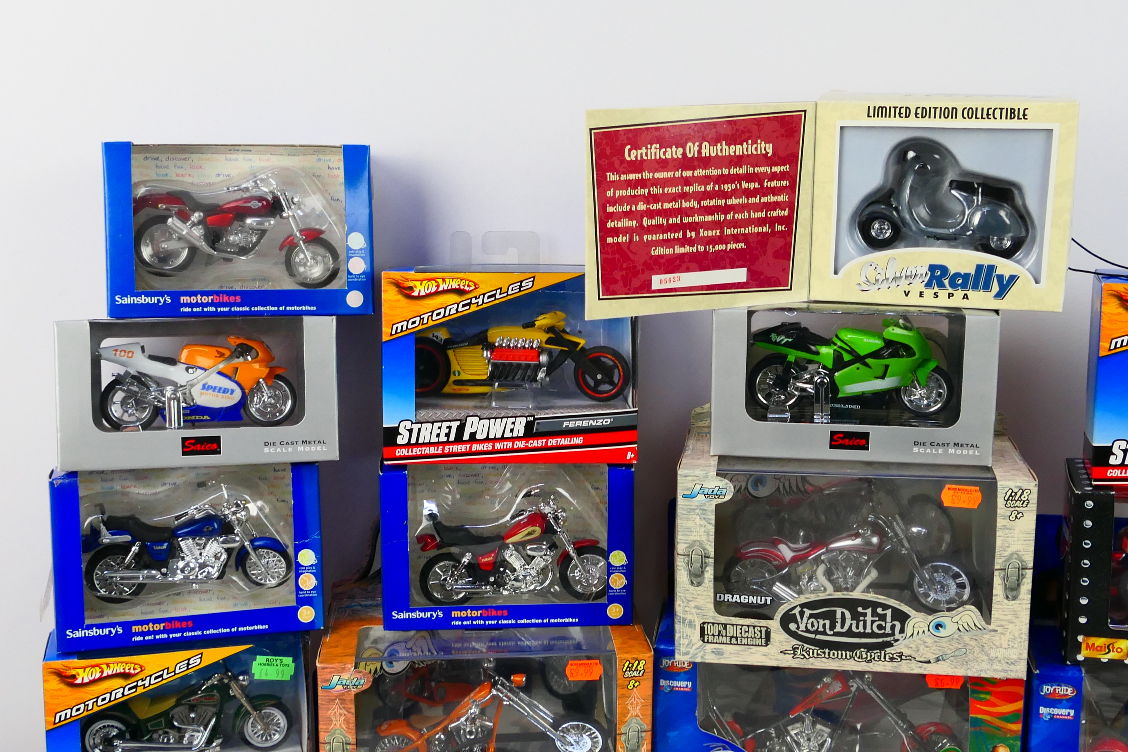 Jada - Joyride - Hot Wheels - Maisto - Others - A boxed group of diecast model motorcycles in 1:18 - Image 2 of 4